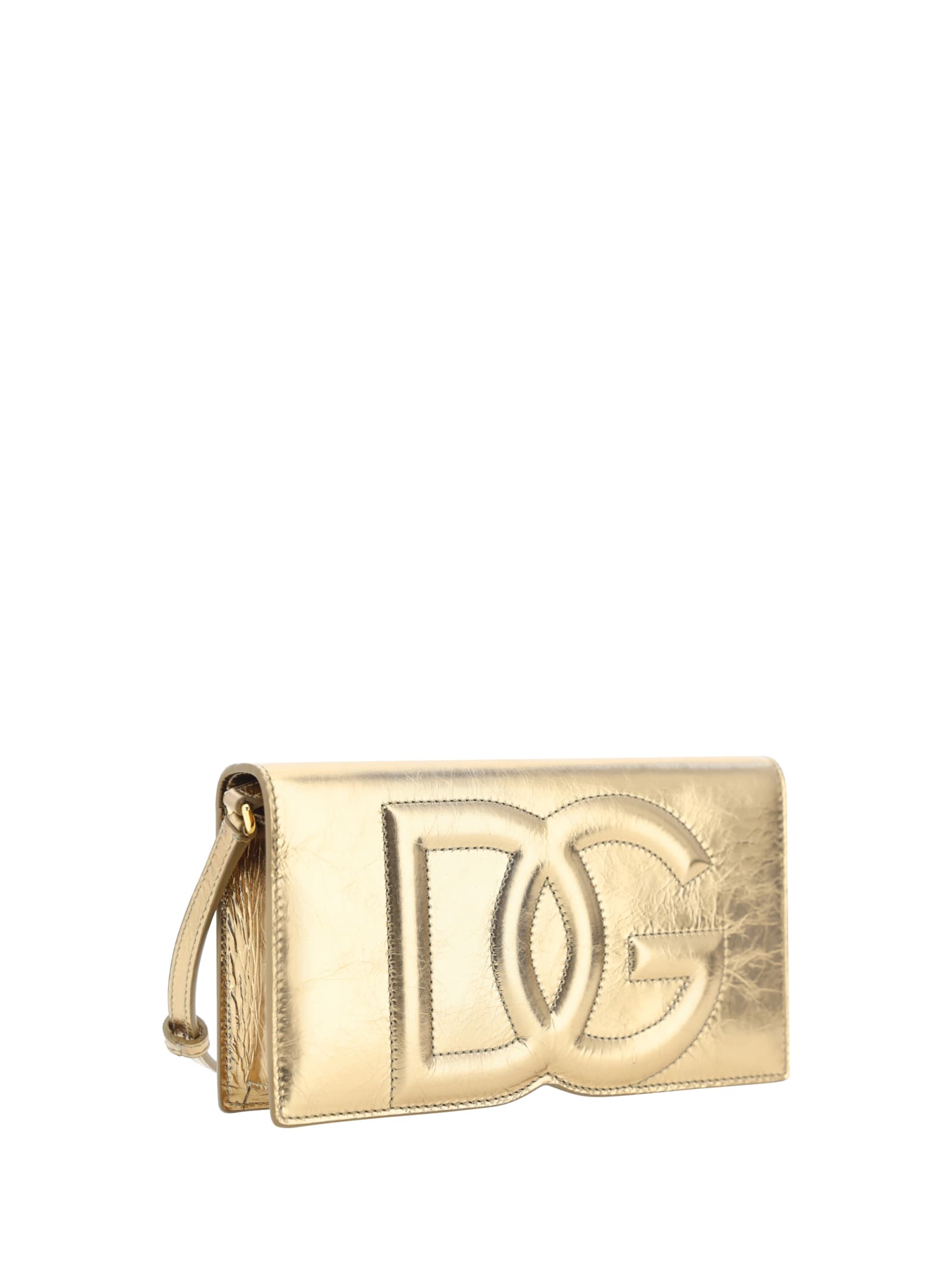 Shop Dolce & Gabbana Phone Bag In Oro