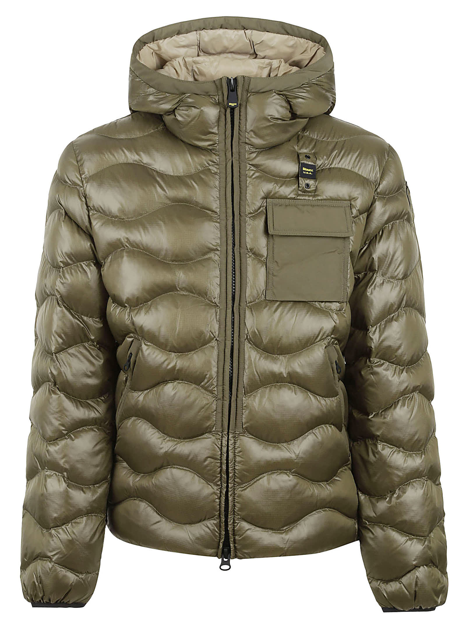 Patched Pocket Quilted Puffer Jacket