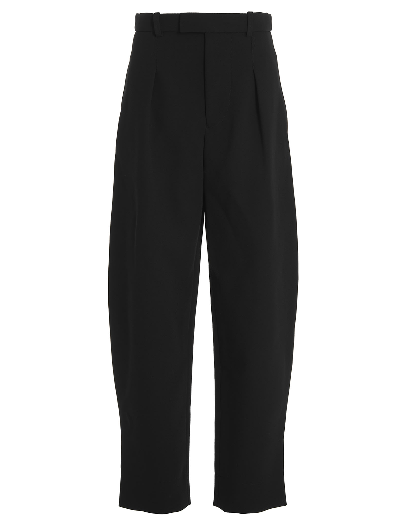 Wardrobe.nyc Pleated Virgin Wool Loose Fit Tailored Pants In Black