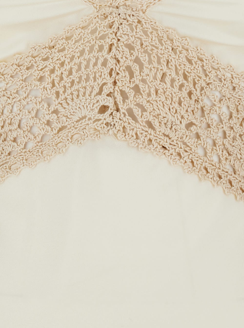 Semicouture Semi Couture Crochet Detail Long Dress In White