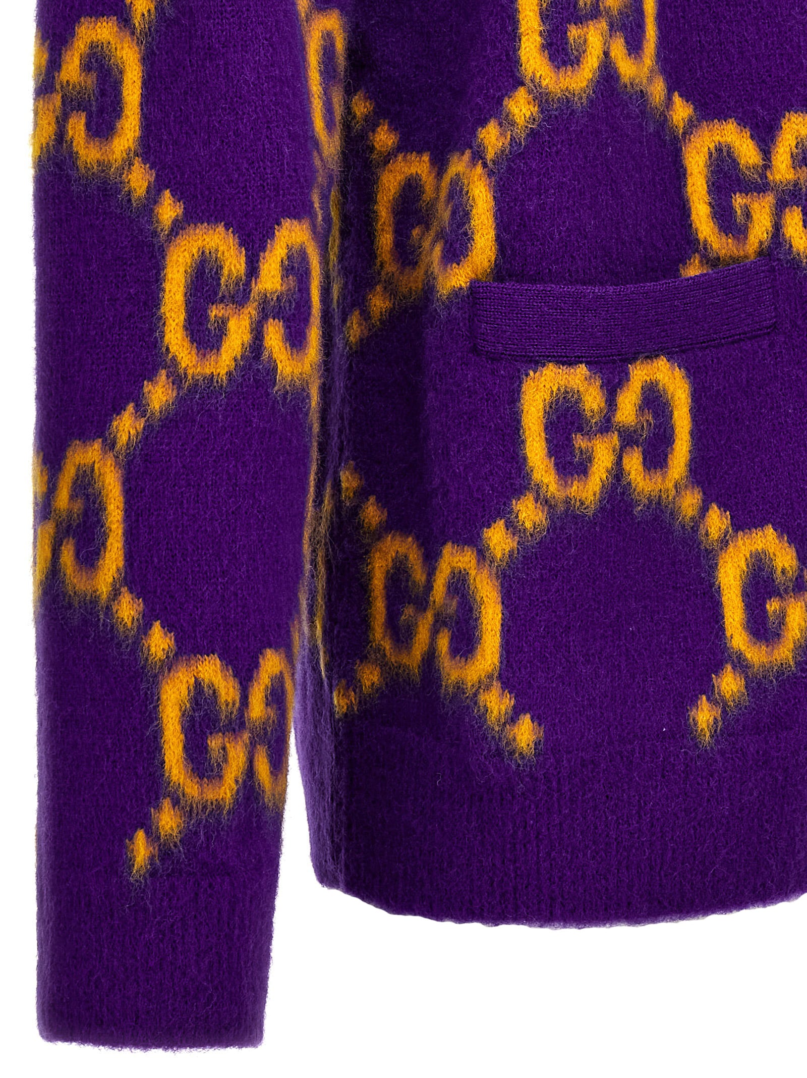Shop Gucci Logo Cardigan In Purple