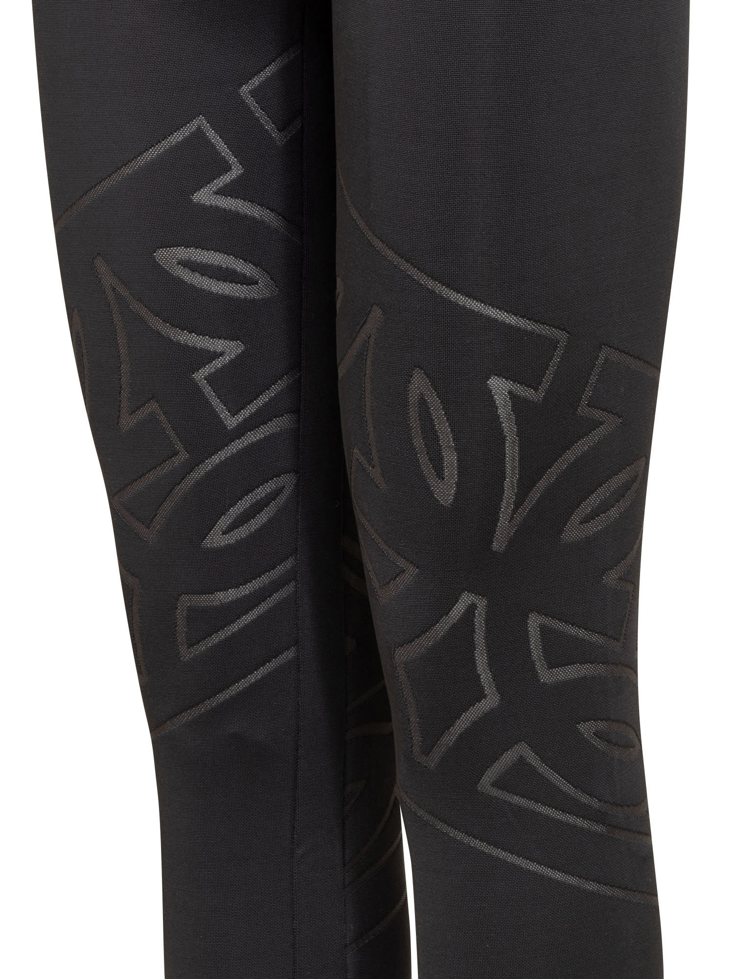 Shop Ferragamo Perforated Leggings In Nero