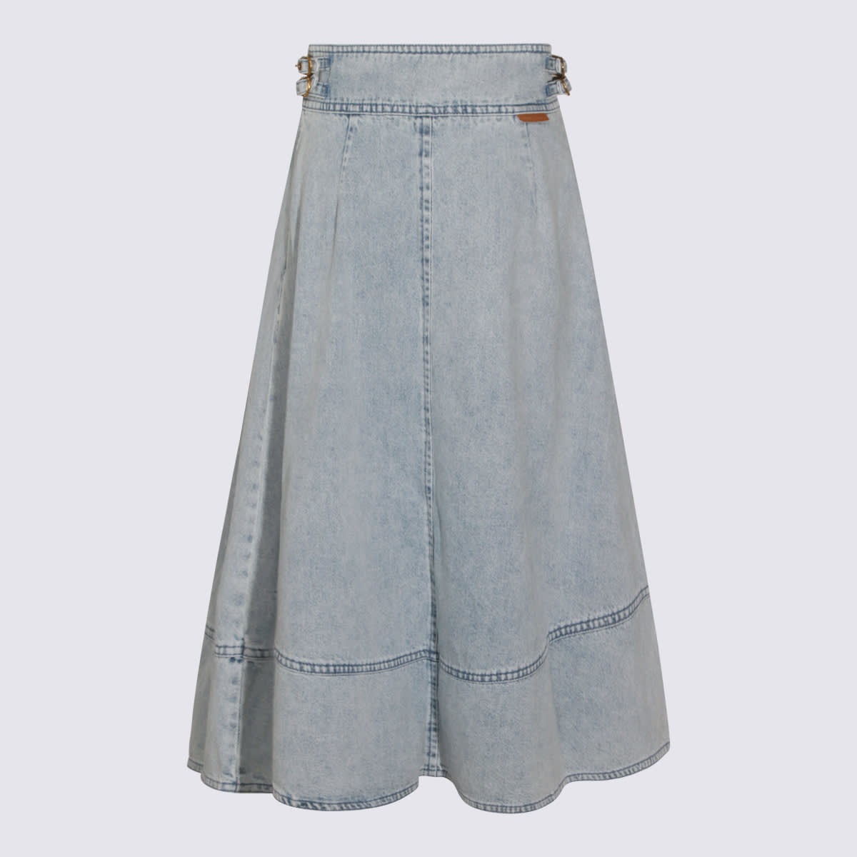 Zimmermann Light Blue Cotton Skirt In Multi