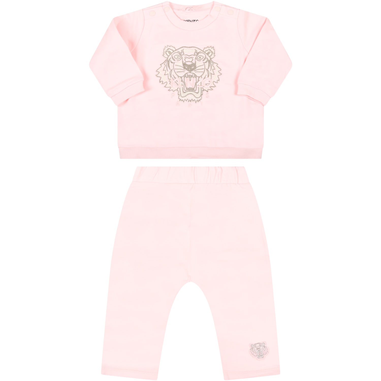 Kenzo Babies' Icon Tiger Sweatshirt And Leggings Set (3-24 Months) In Pink