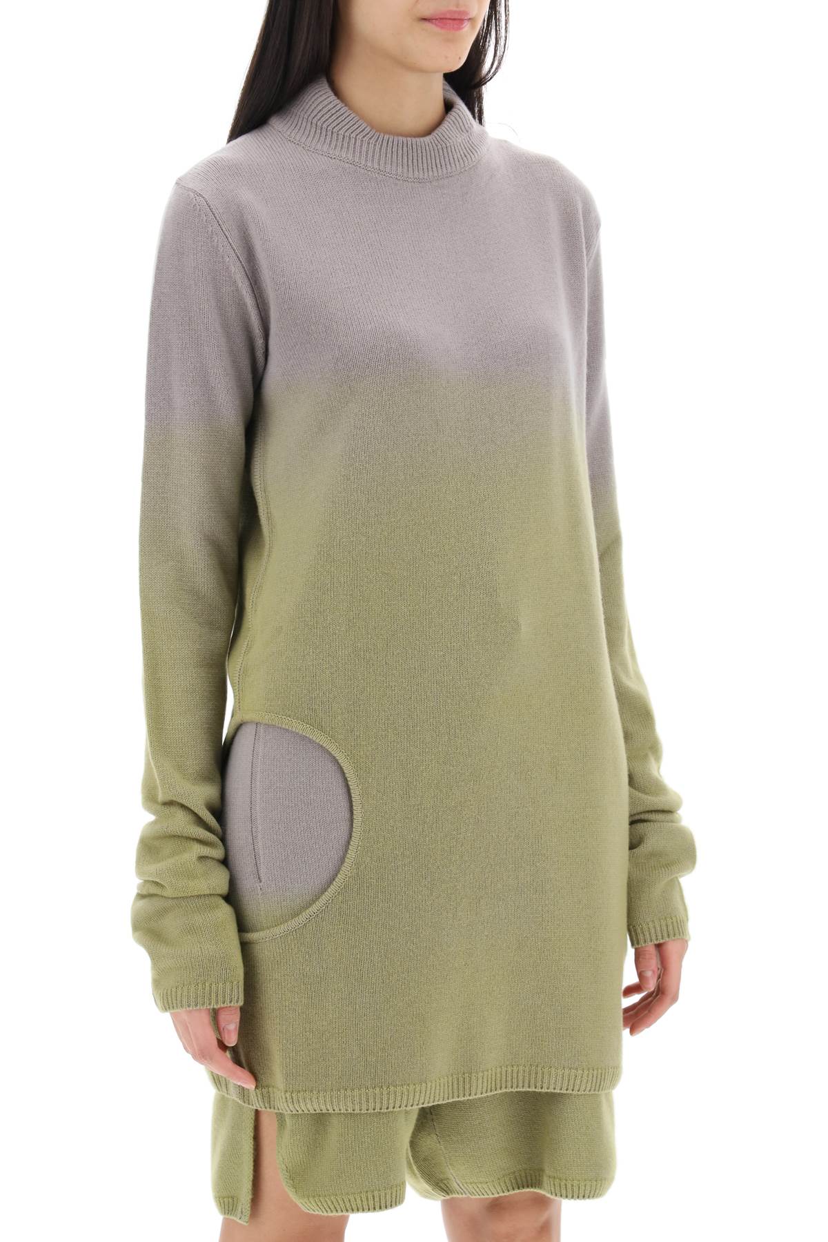 Shop Moncler Genius Subhuman Cut-out Cashmere Sweater In Acid Degrade (beige)