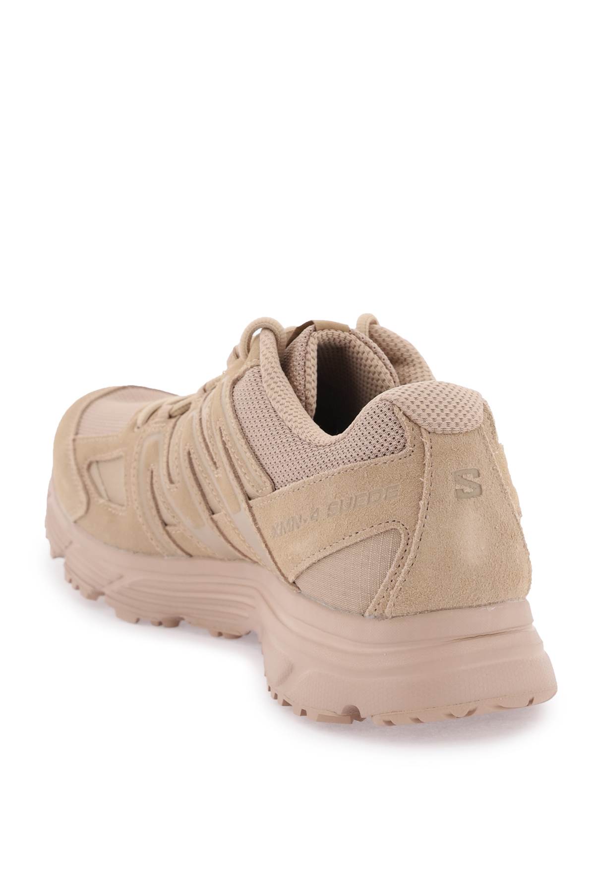 Shop Salomon X-mission 4 Suede Sneakers In Natural Natural Natural (pink)