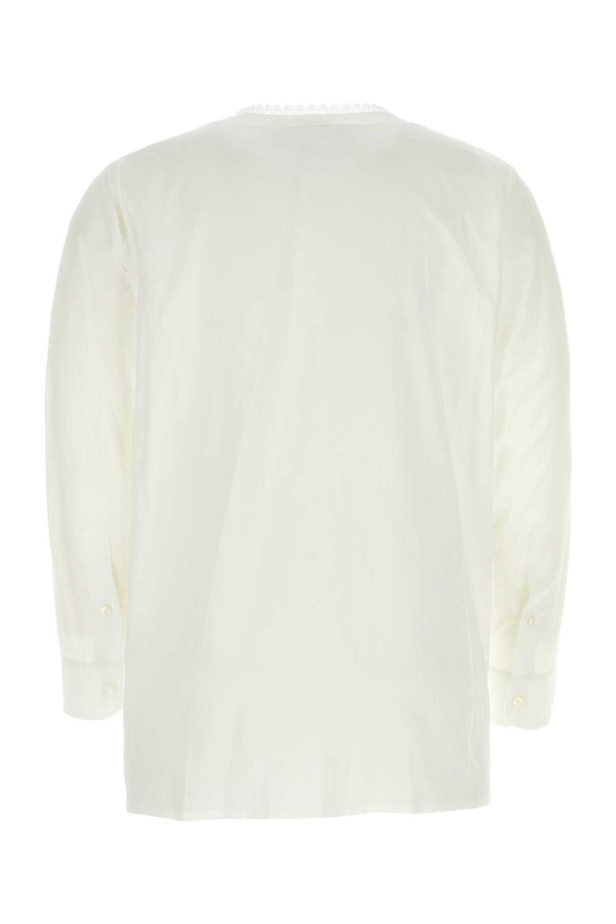 Shop Etro White Cotton Blend Shirt