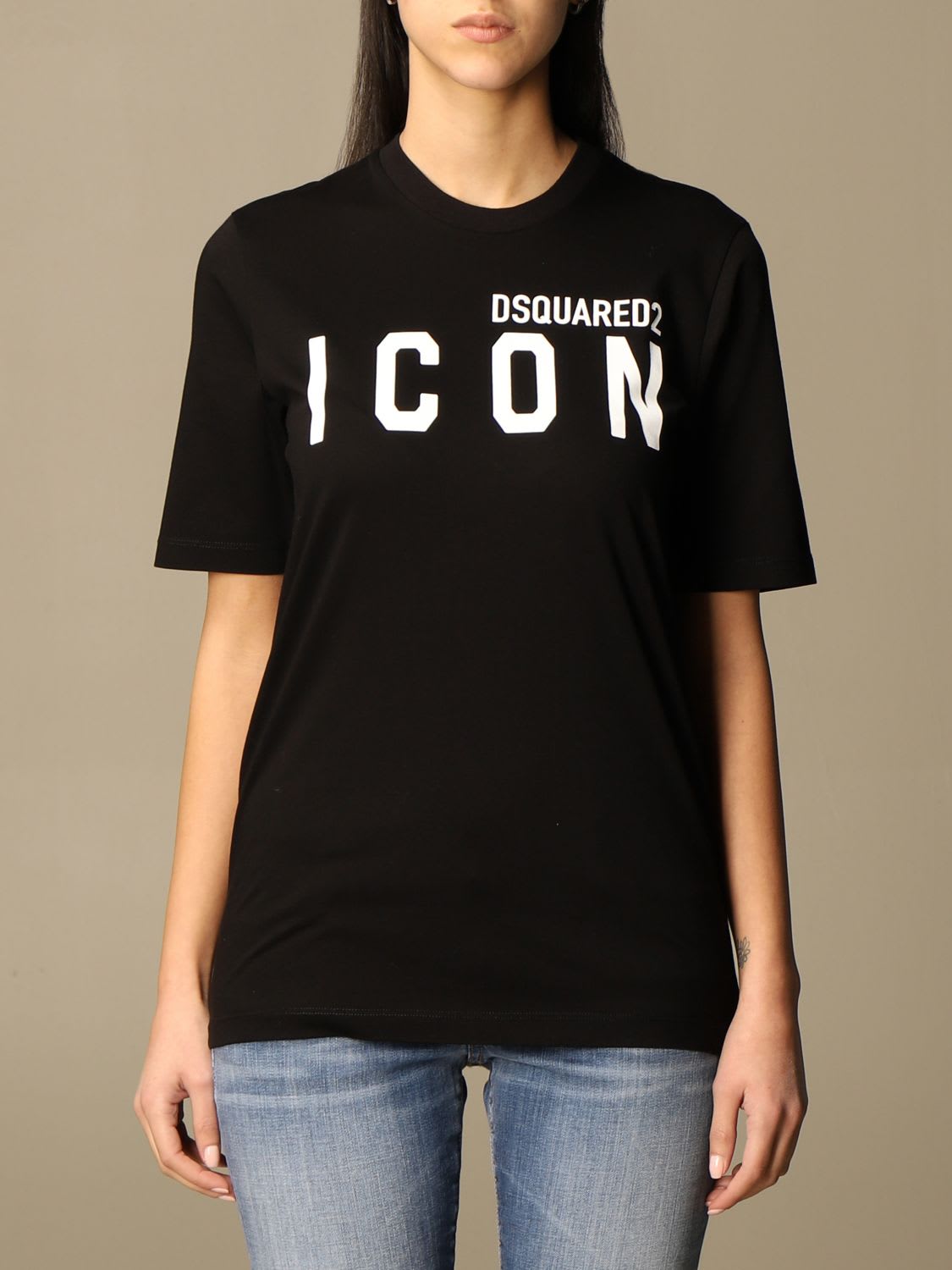 Click to view more detailed imagery on our partner's website Dsquared2 Cotton T-shirt With Icon Logo In Black