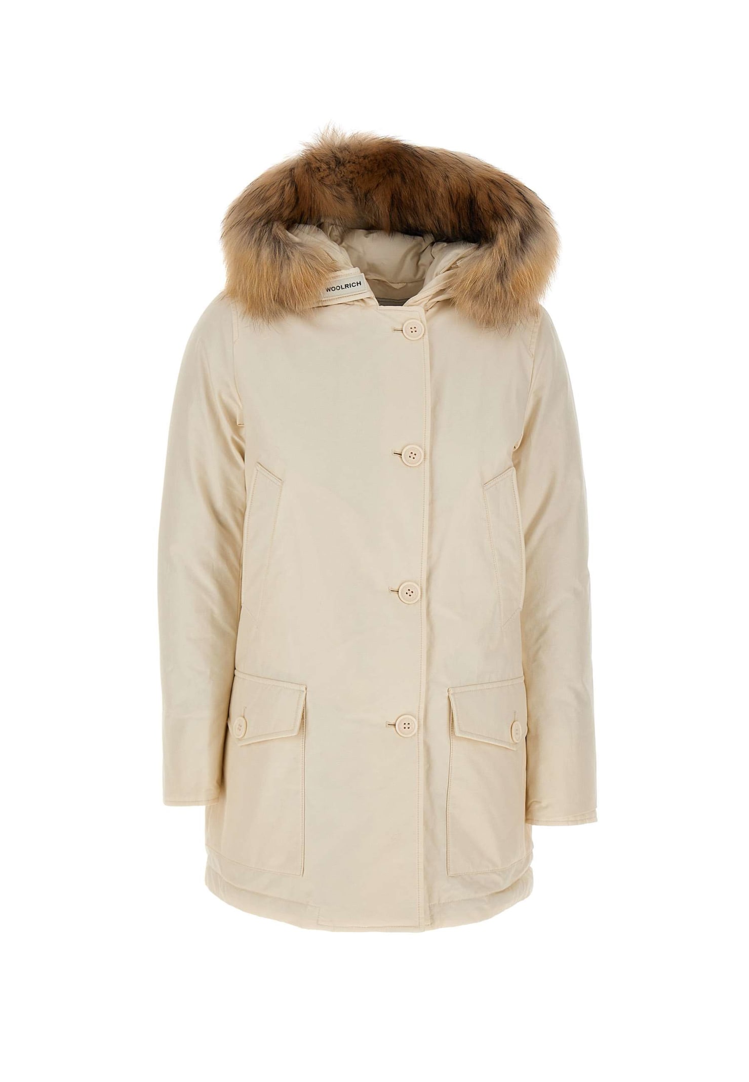 Shop Woolrich Arctic Detachable Fur Parka In Mkc Milky Cream