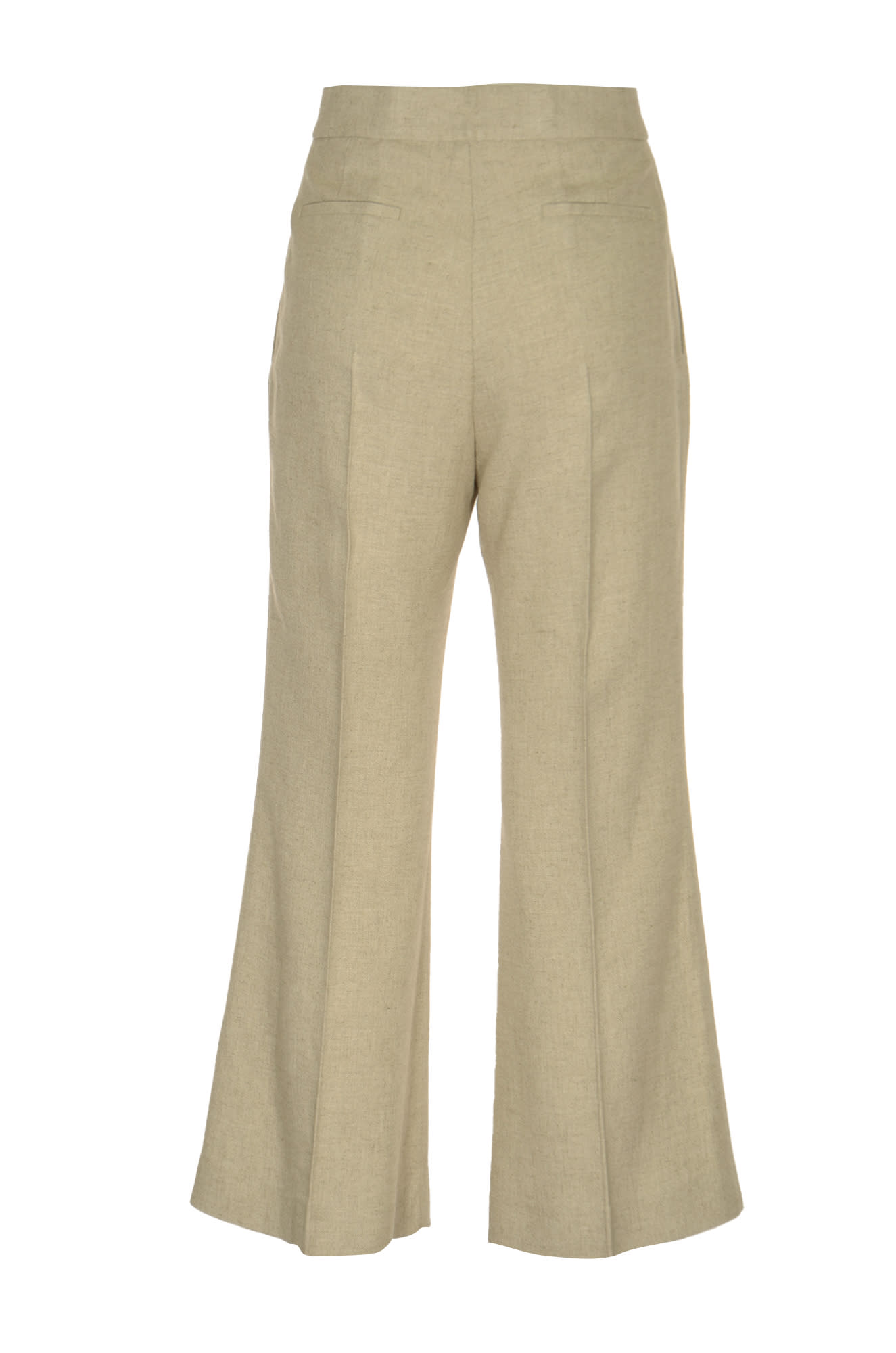 Shop Msgm Classic Concealed Trousers In Beige