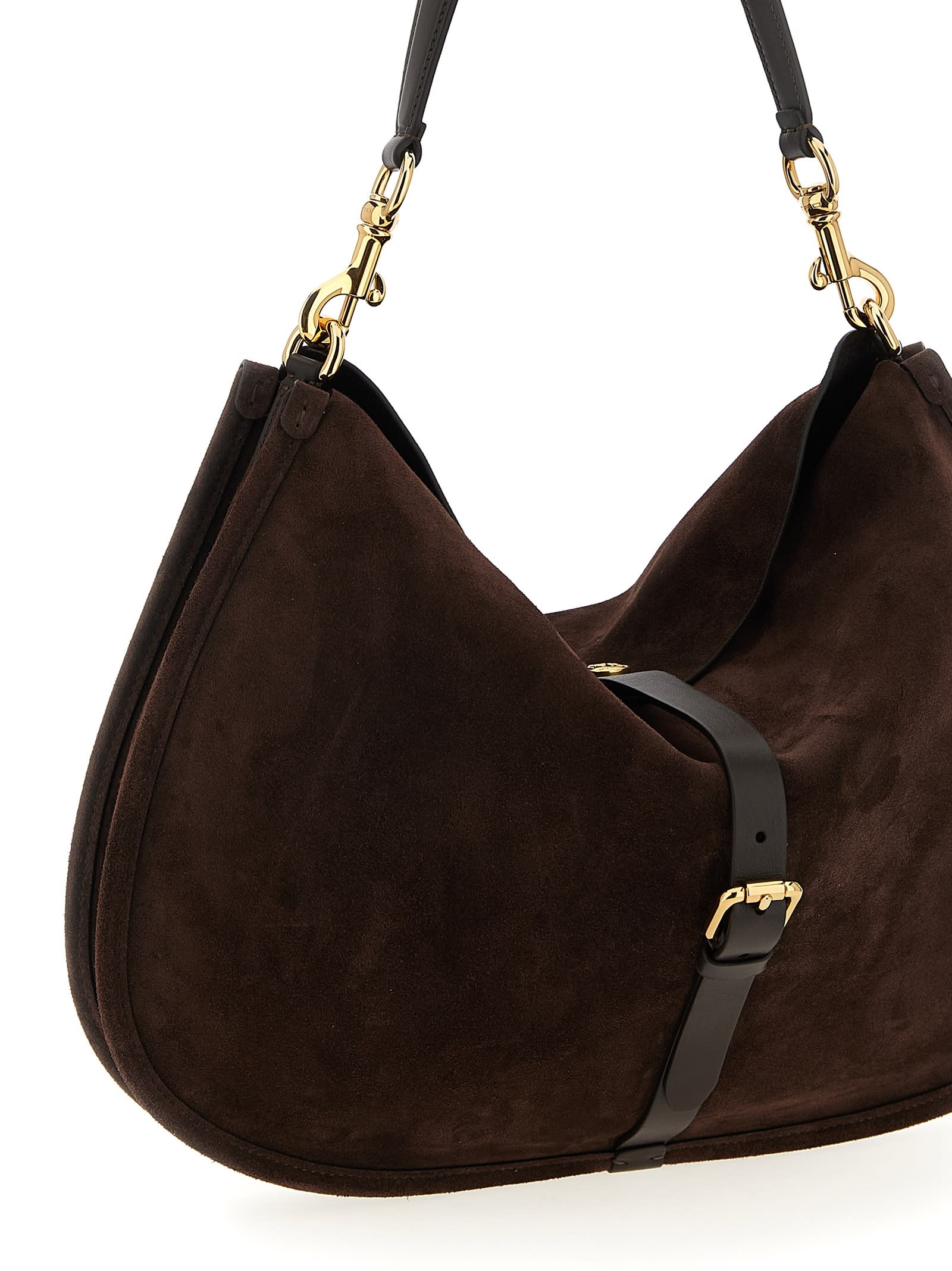 Etro Suede Shoulder Bag In Brown