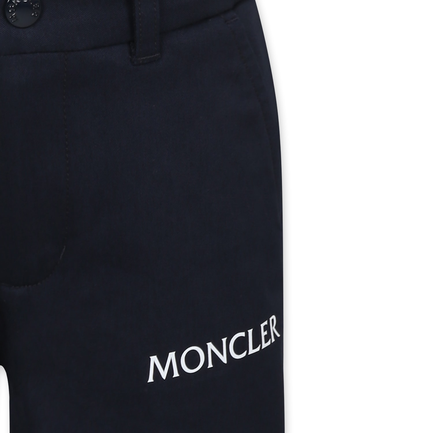 Moncler Blue Shorts For Boy With Logo In Blue