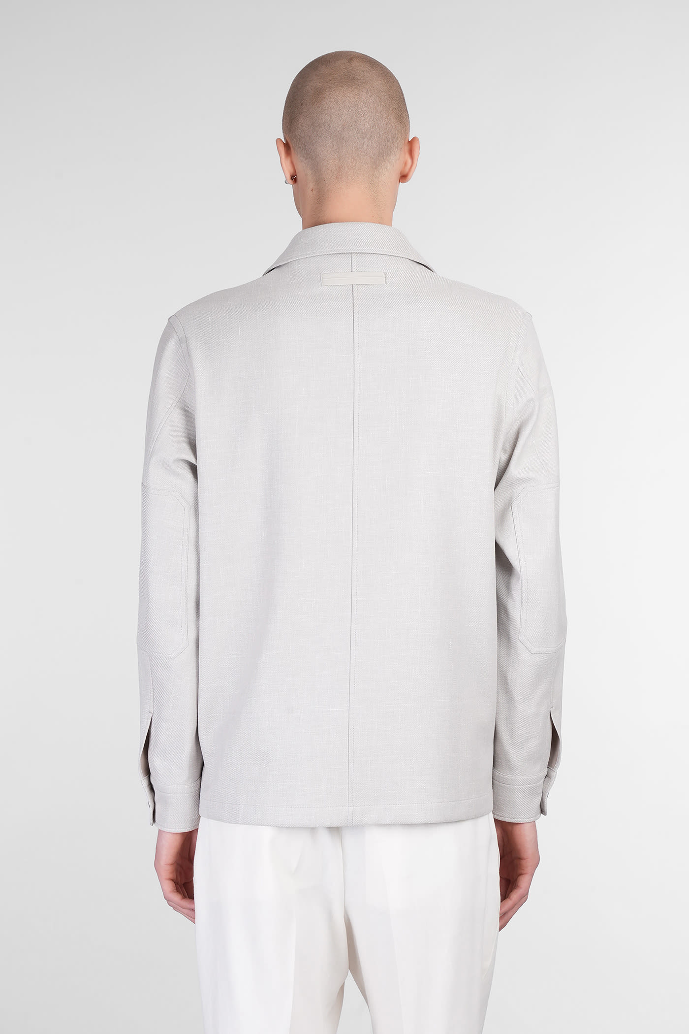 Shop Zegna Casual Jacket In Beige Linen