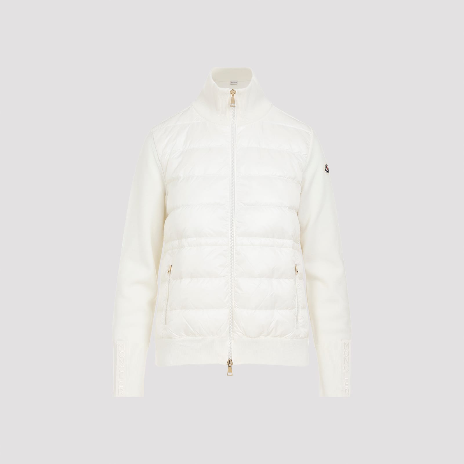 Shop Moncler Cardigan Tricot In White