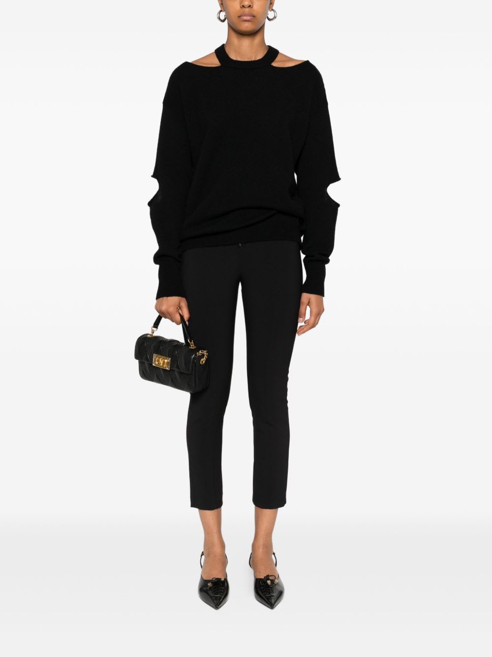 Elisabetta Franchi Zip-fastening Trim-detail Trousers In Black