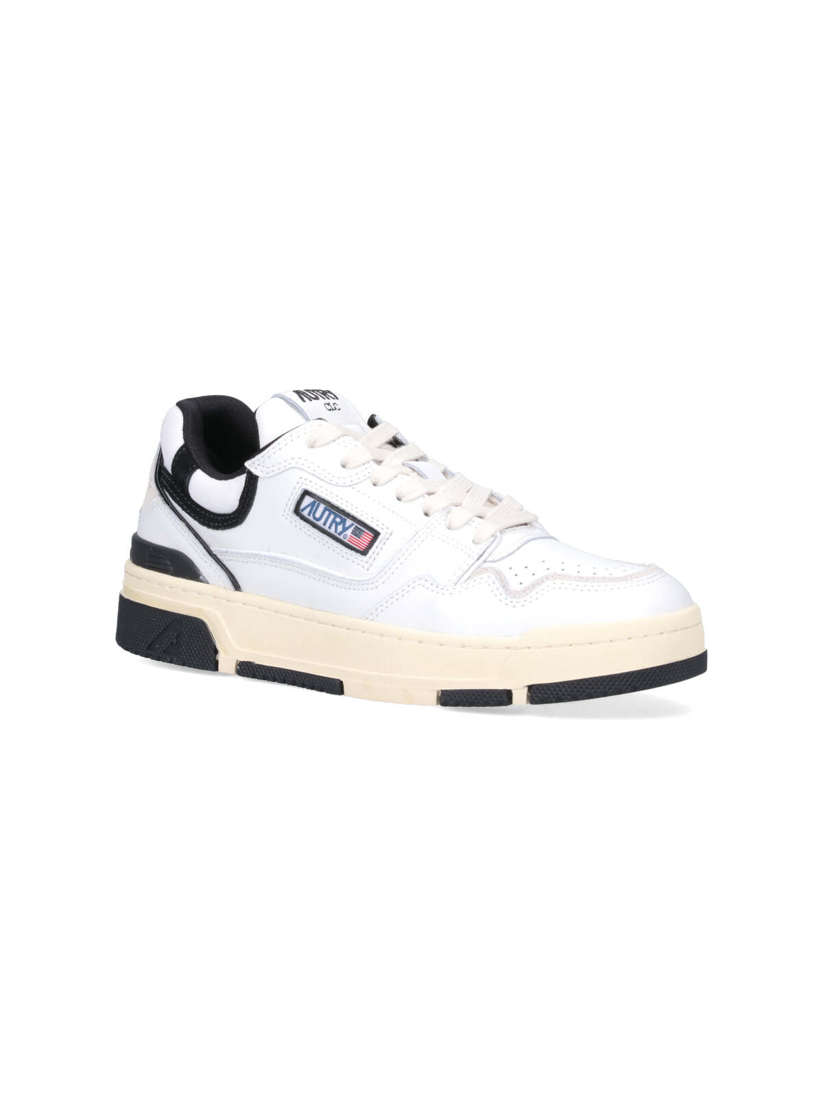 AUTRY CLC SNEAKERS IN WHITE AND BLACK LEATHER