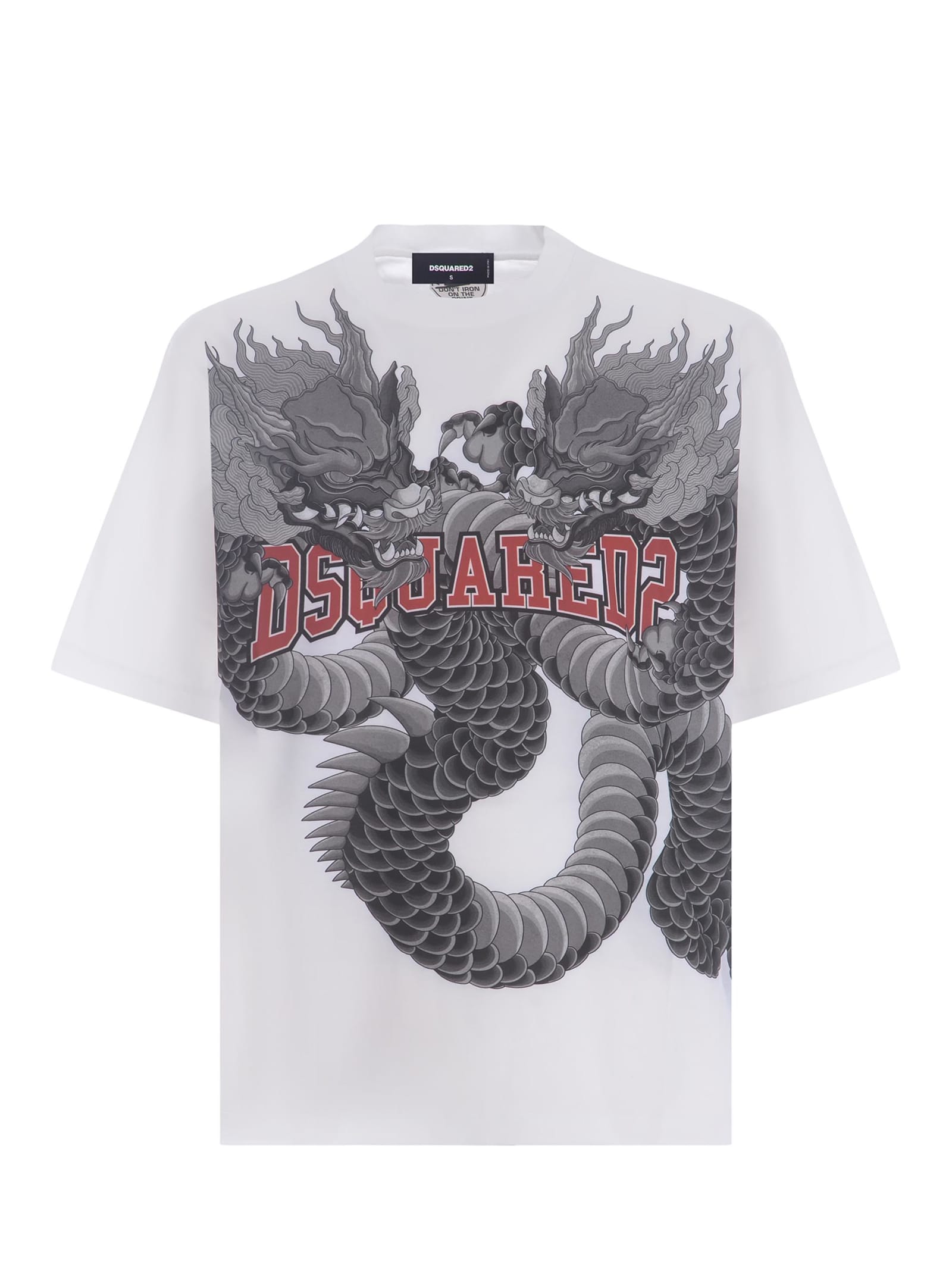 Shop Dsquared2 T-shirt  Tatoo Made Of Cotton In Bianco
