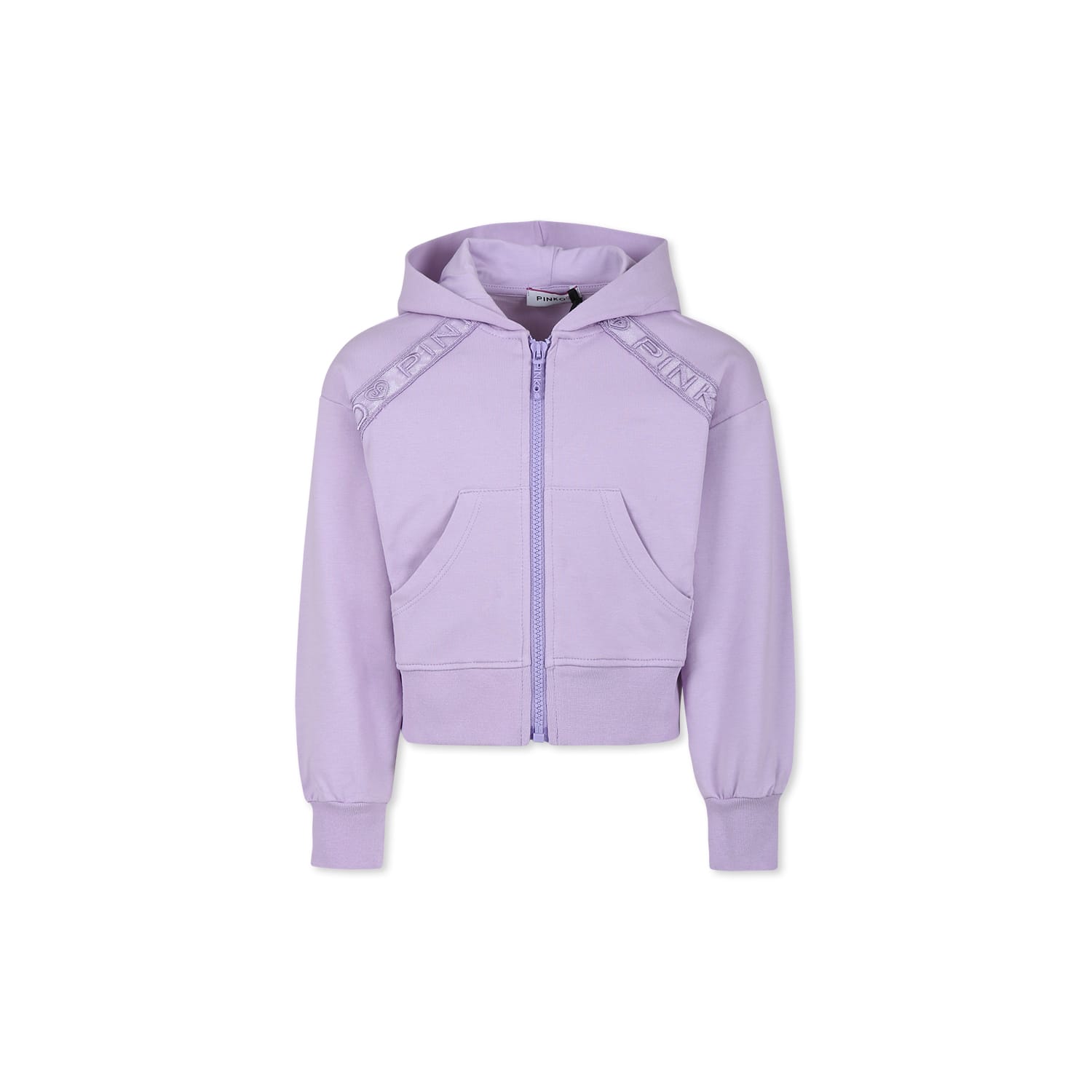 Shop Pinko Lilas Sweatshirt For Girl With Logo In Lilac