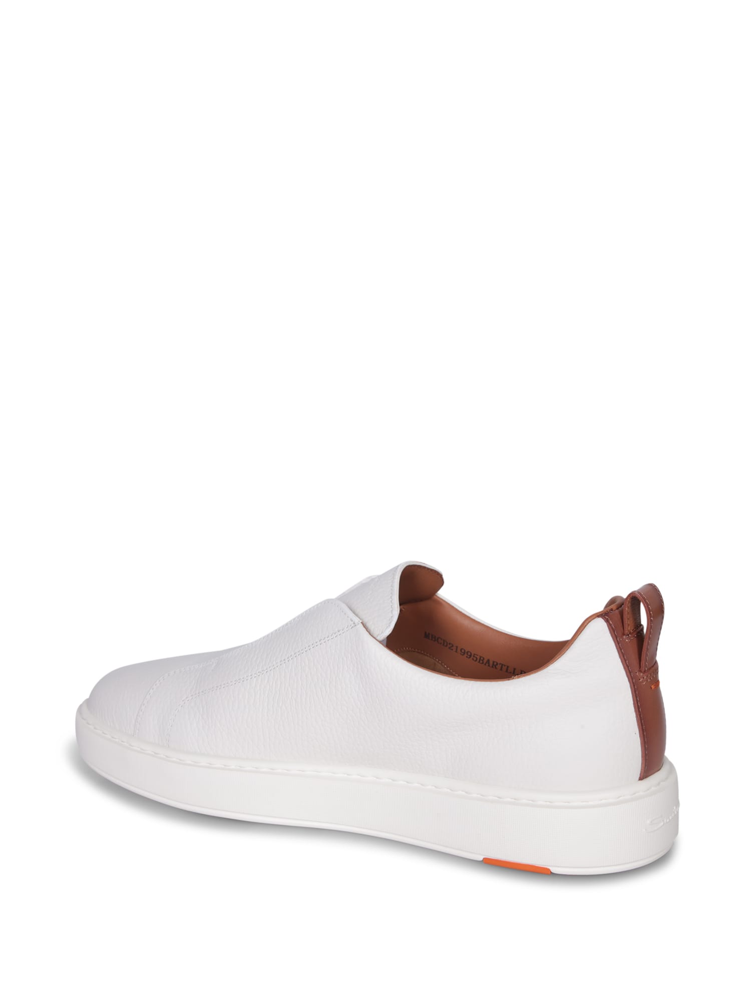 Shop Santoni Victory Grain White Sneakers