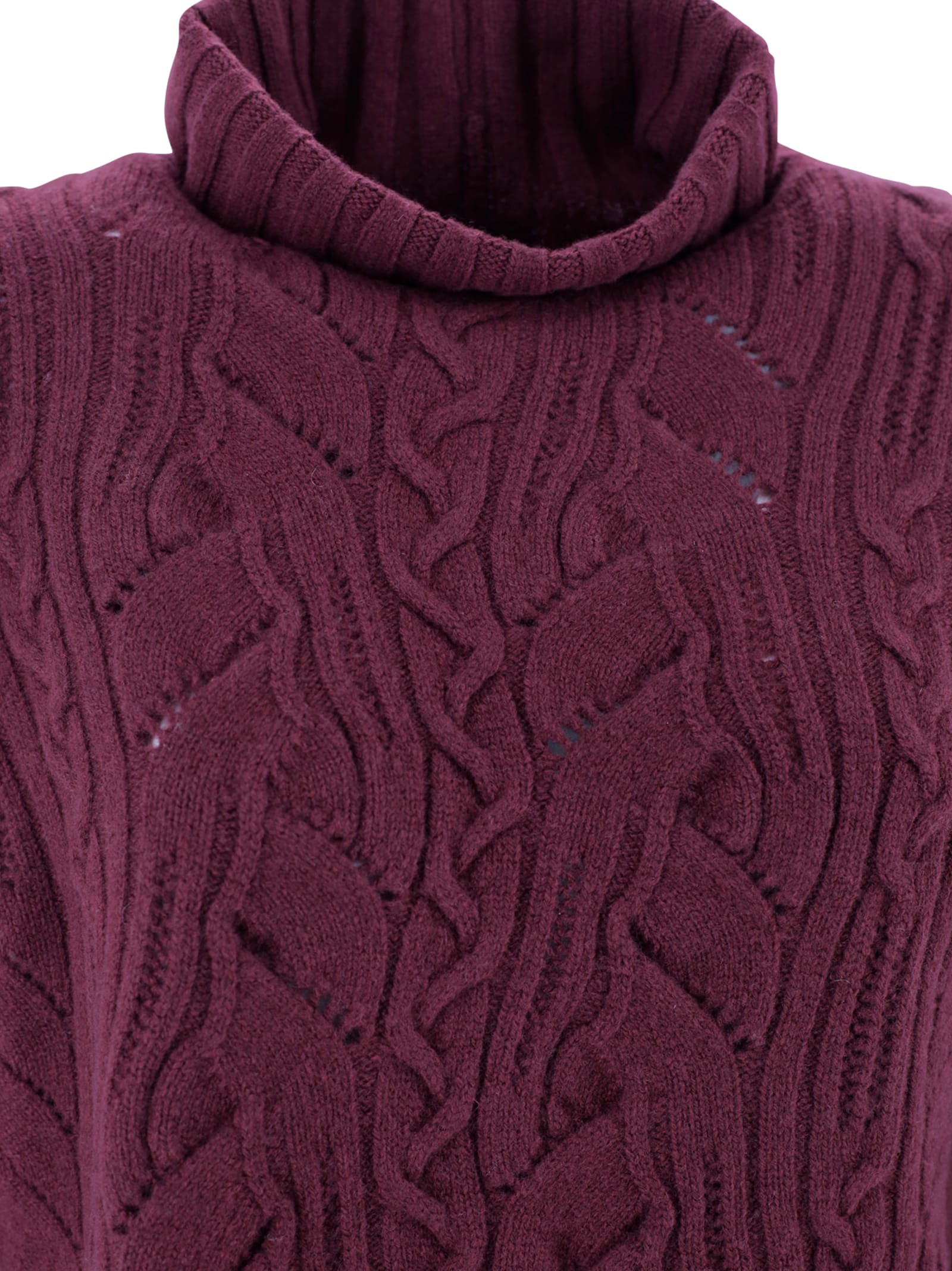 D Exterior Turtleneck Sweater In Red
