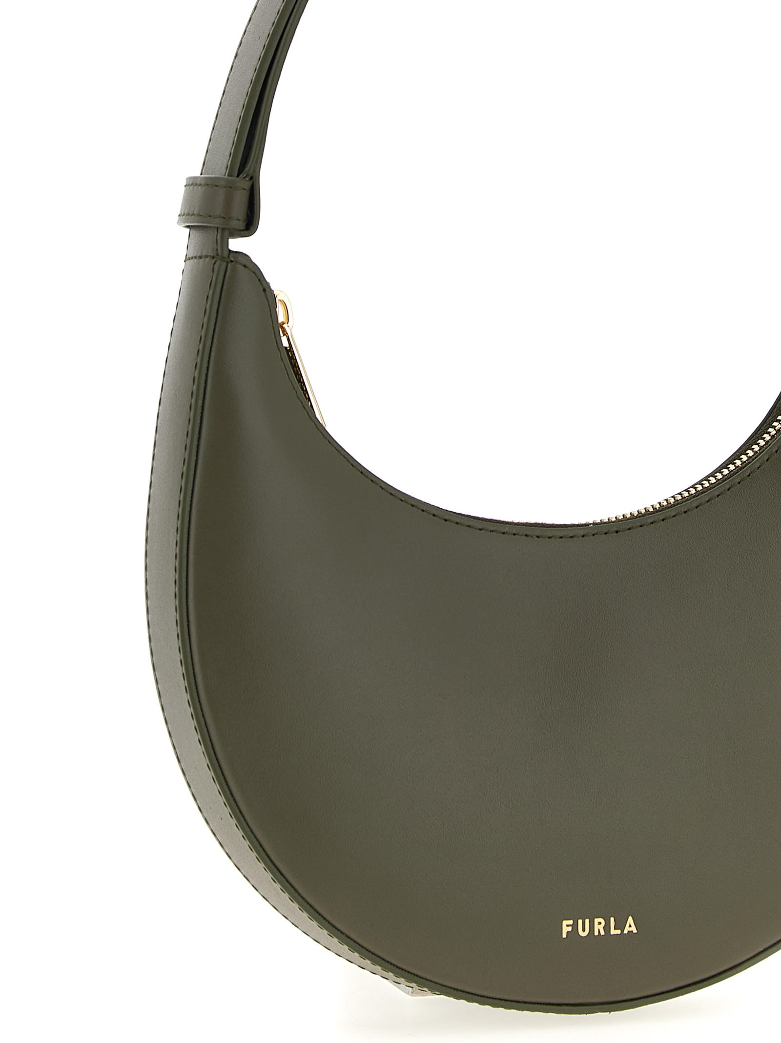 Furla Logo Printed Mini Shoulder Bag In Green