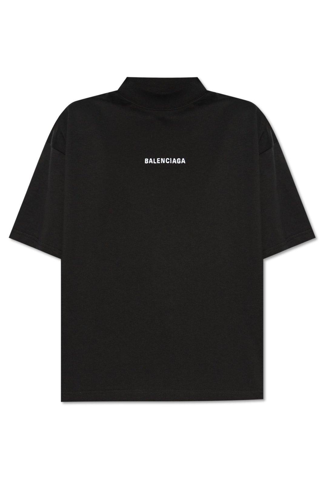 Logo Embroidered Mockneck T-shirt