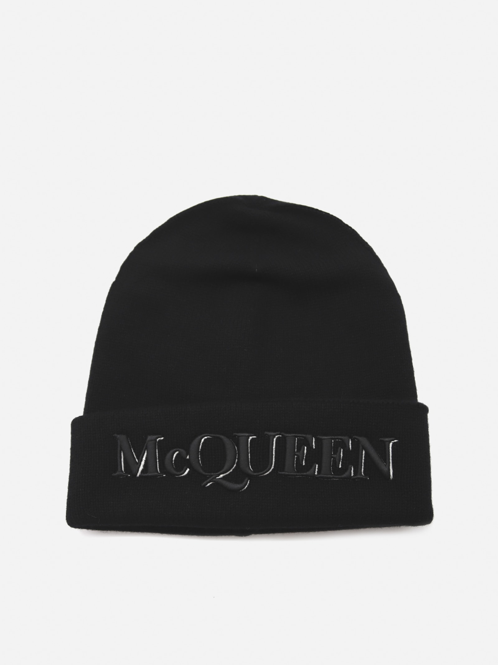 Alexander McQueen Wool And Cashmere Hat With Embroidered Logo
