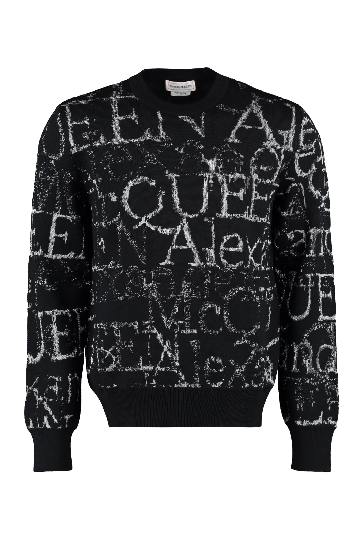 Moschino Monogram-Jacquard Crew Neck Jumper