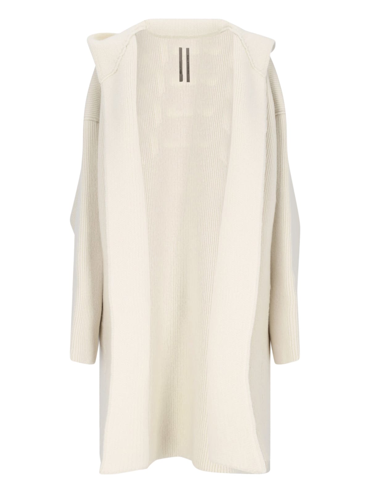 Shop Rick Owens Hooded Cardigan In Crema