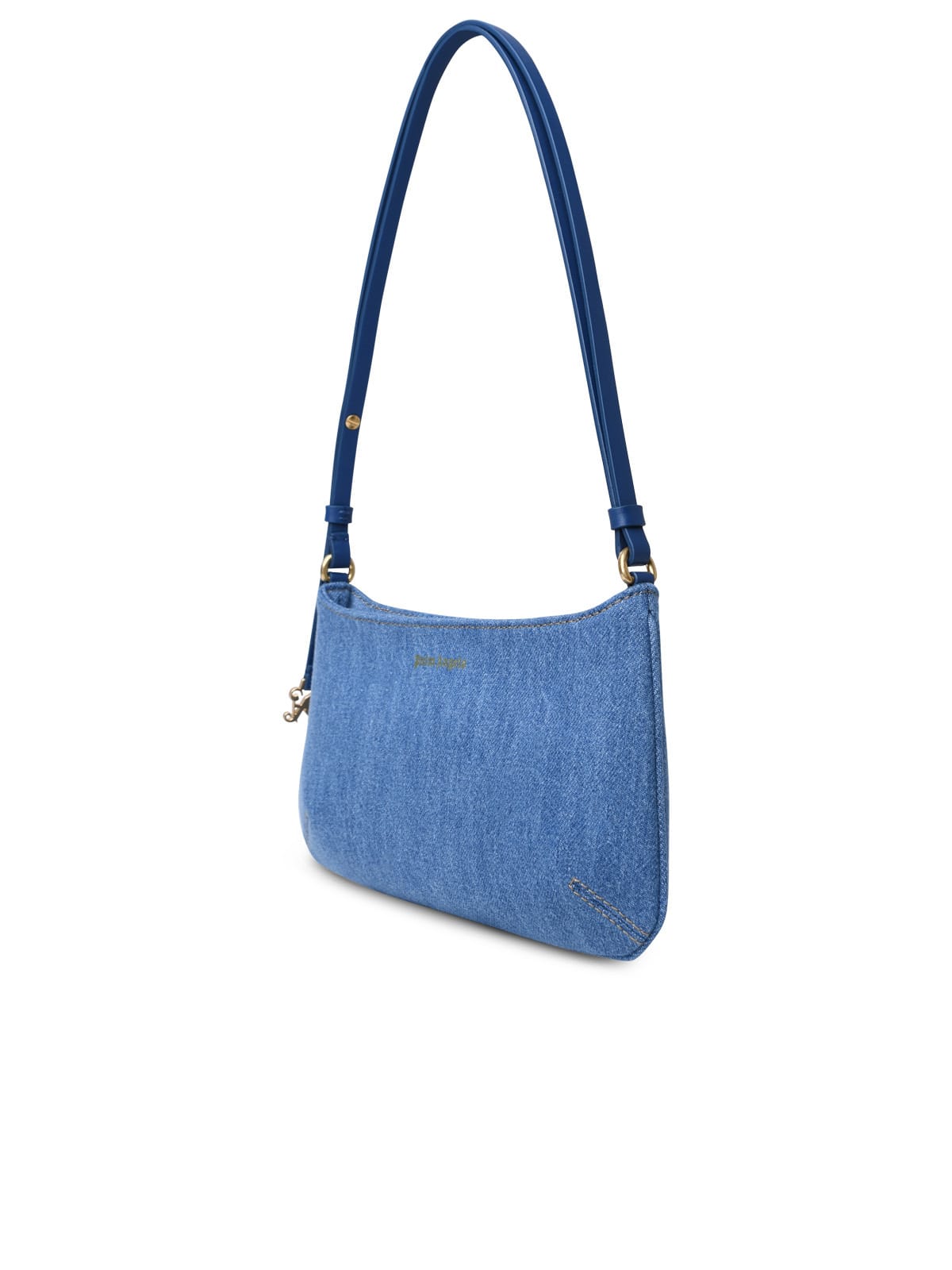 Shop Palm Angels Giorgina Cotton Denim Bag In Denim Blue