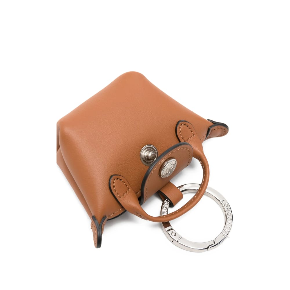 Longchamp Le Pliage Xtra Leather Airpod Bag Charm In Brown