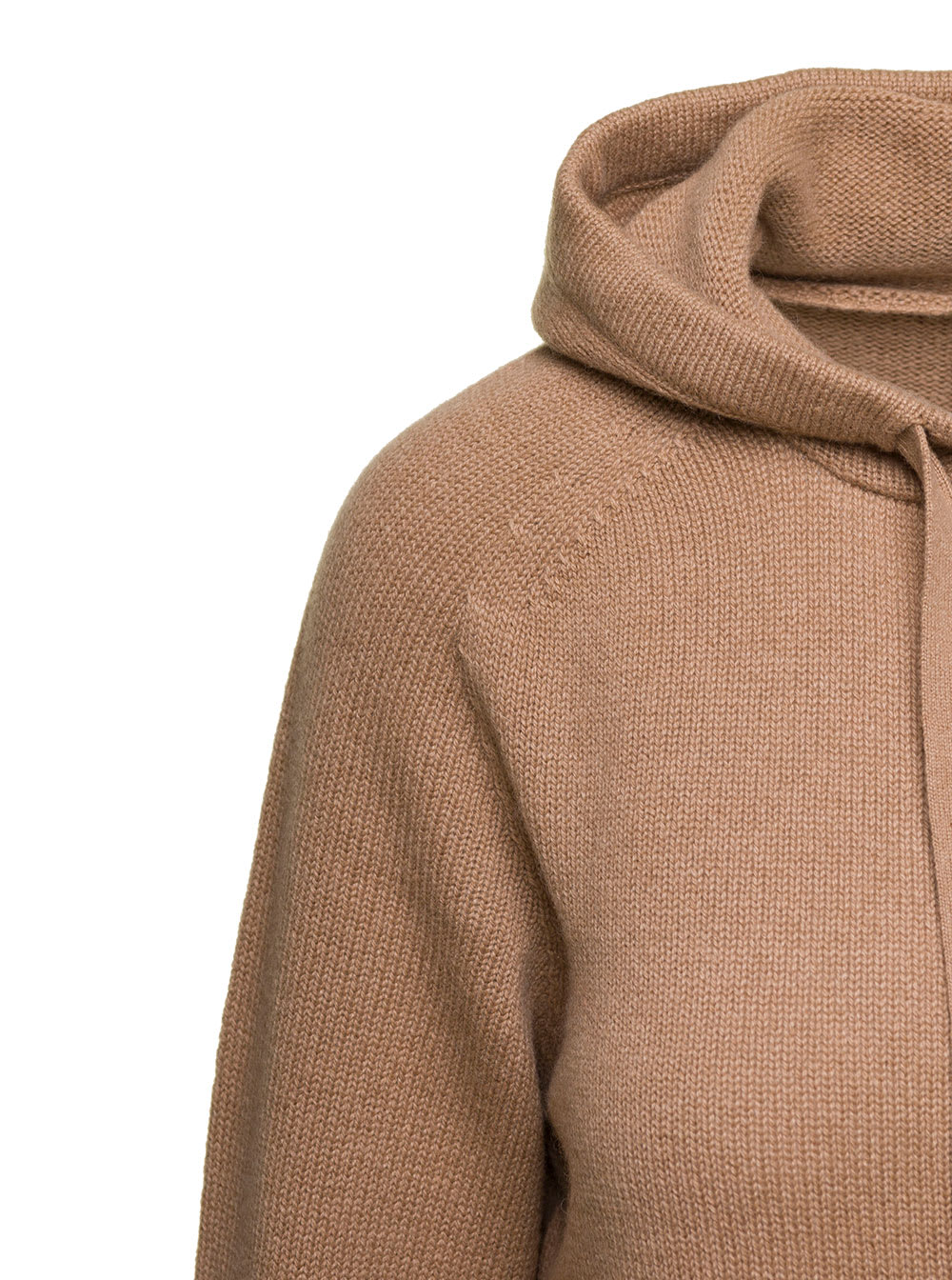 Shop 's Max Mara Virgola Camel Brown Sweatshirt With Drawstring Hood In Cashmere Woman In Beige