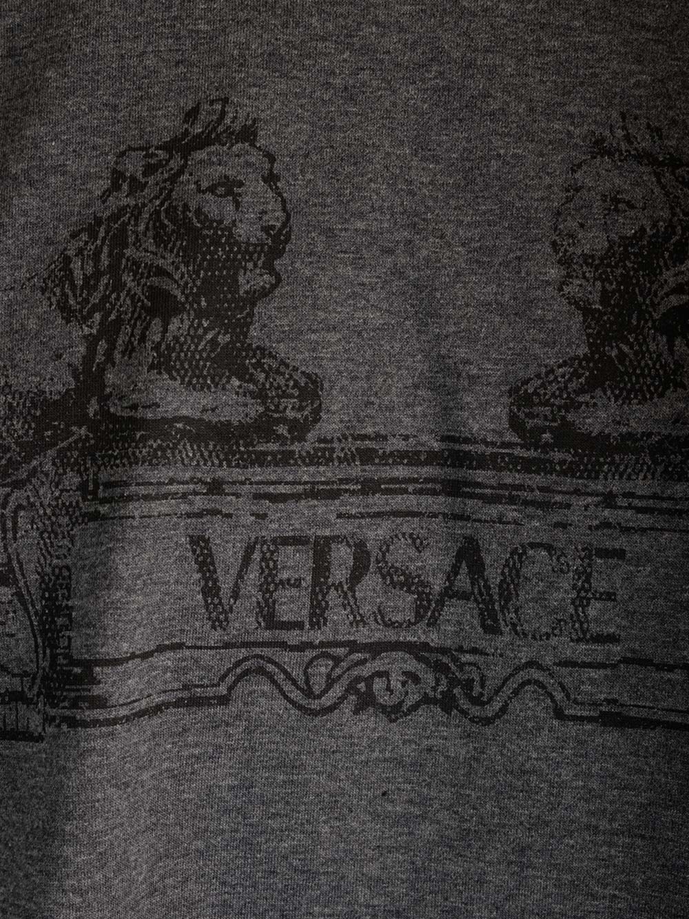 Shop Versace Cartouche T-shirt In Grigio Scuro Melange