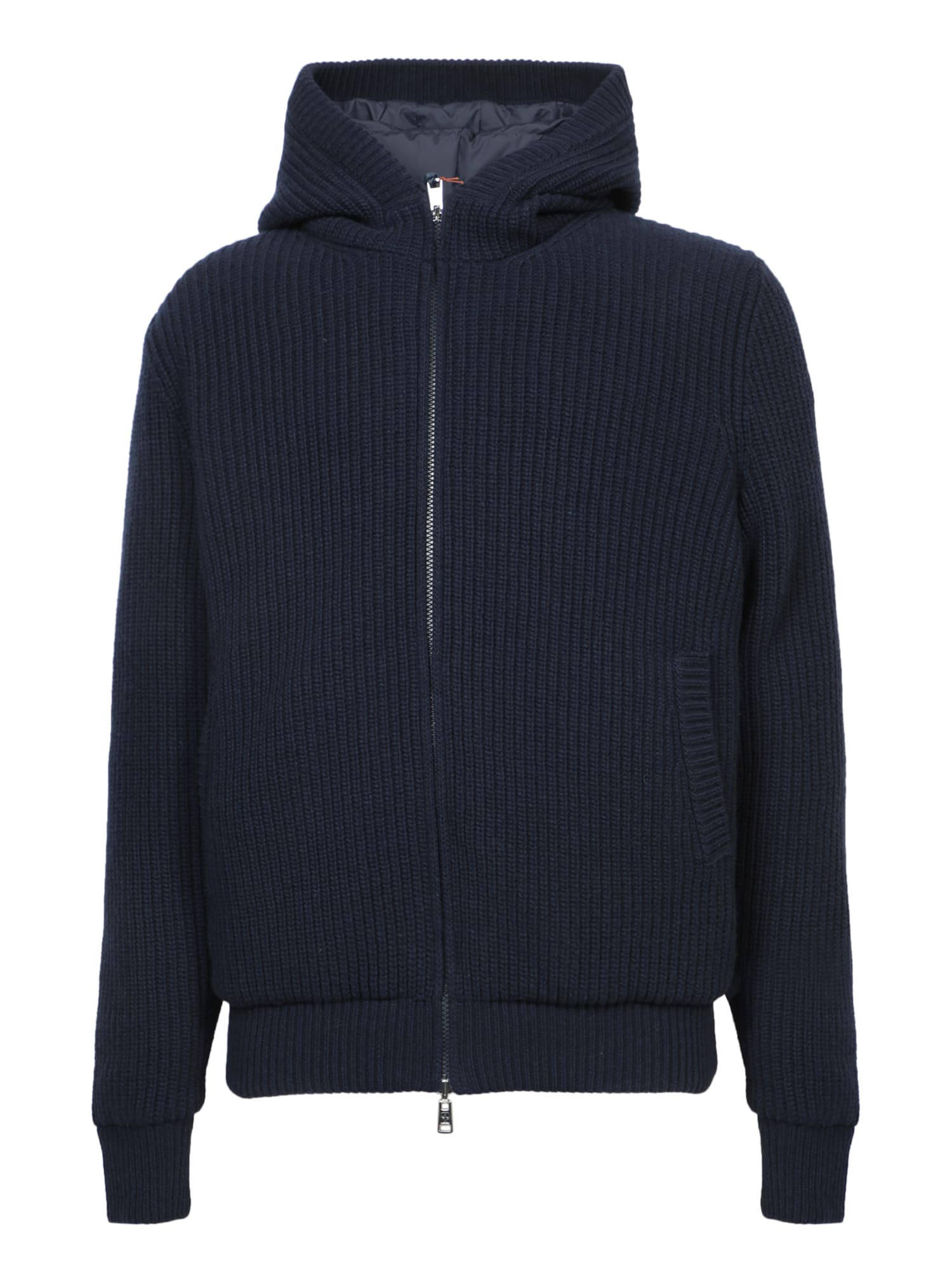 Shop Moncler Blue Cardigan Jacket