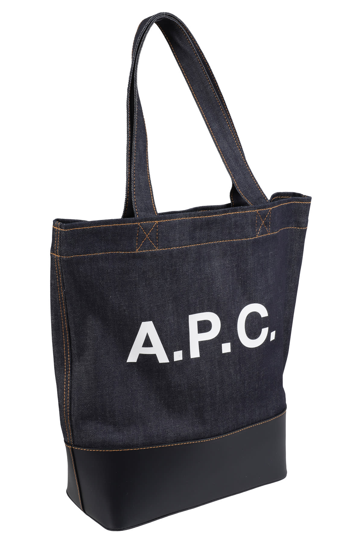 Shop Apc Tote Axel In Iak Dark Navy