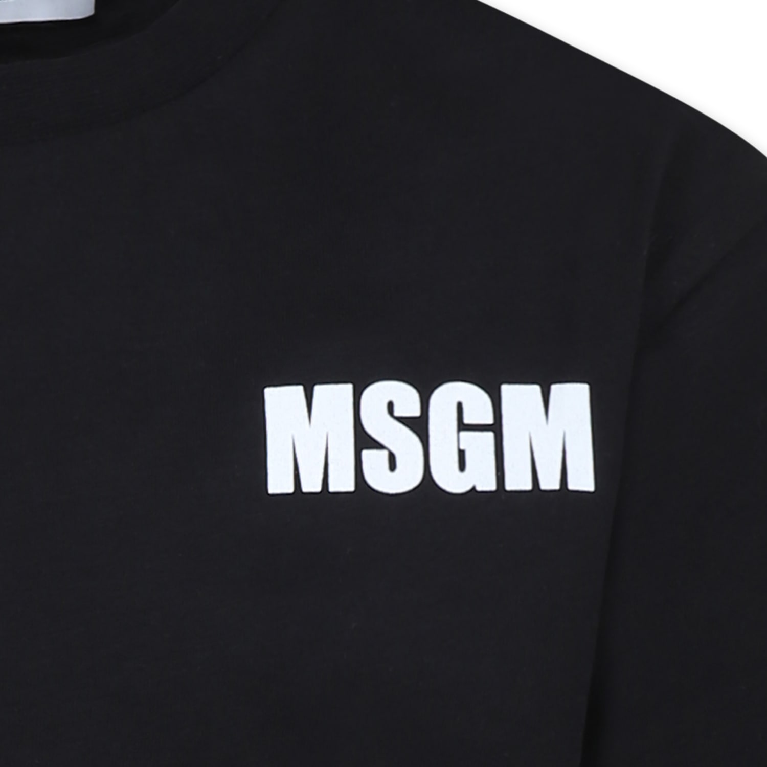 Shop Msgm Black T-shirt For Kids With Logo