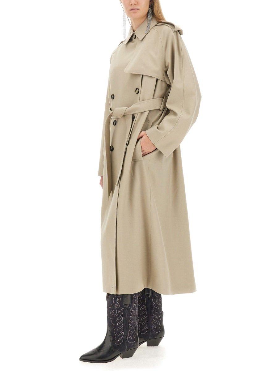 Shop Isabel Marant Doublebreasted Belted Coat In Beige