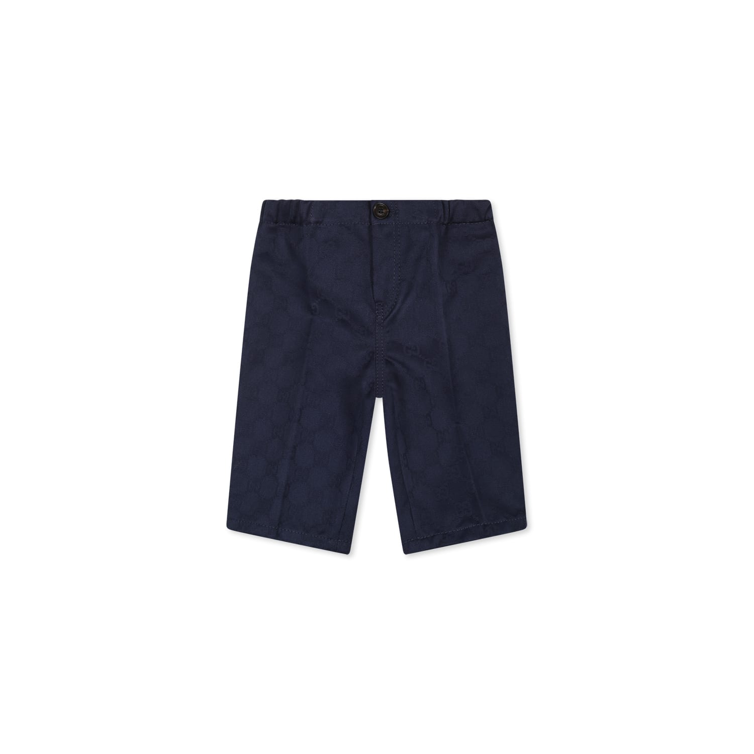 Shop Gucci Blue Trousers For Baby Boy With Web Detail