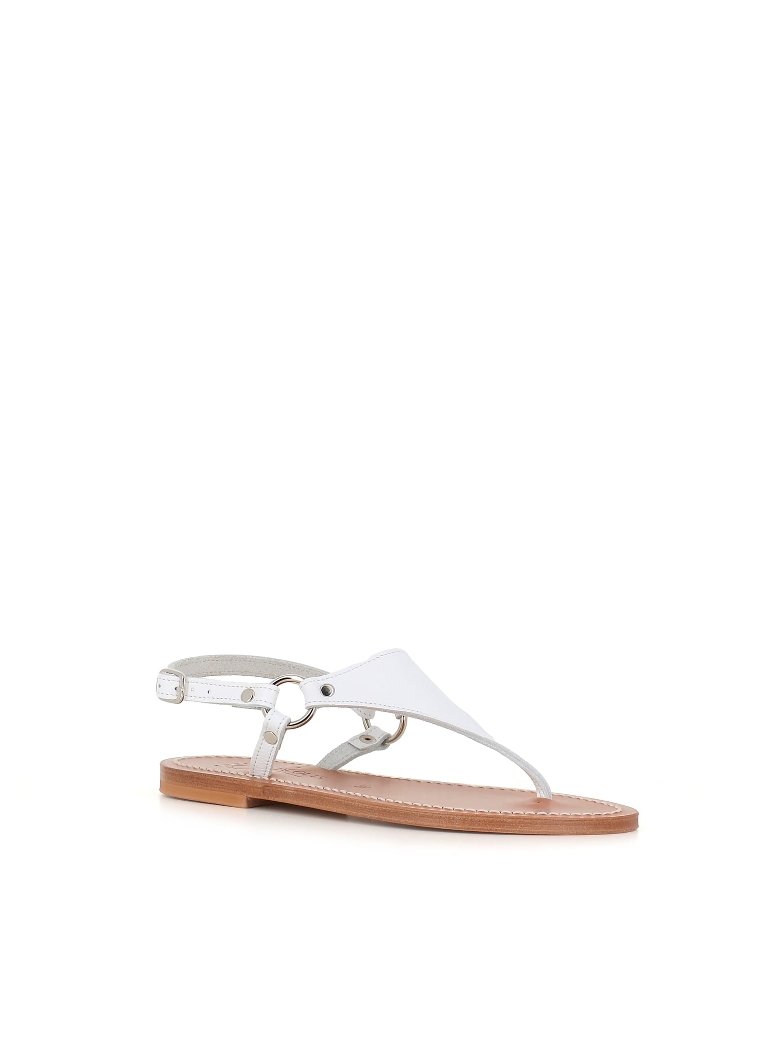 Kjacques Dionysos Decorative-strap Flat Sandals In Bianca
