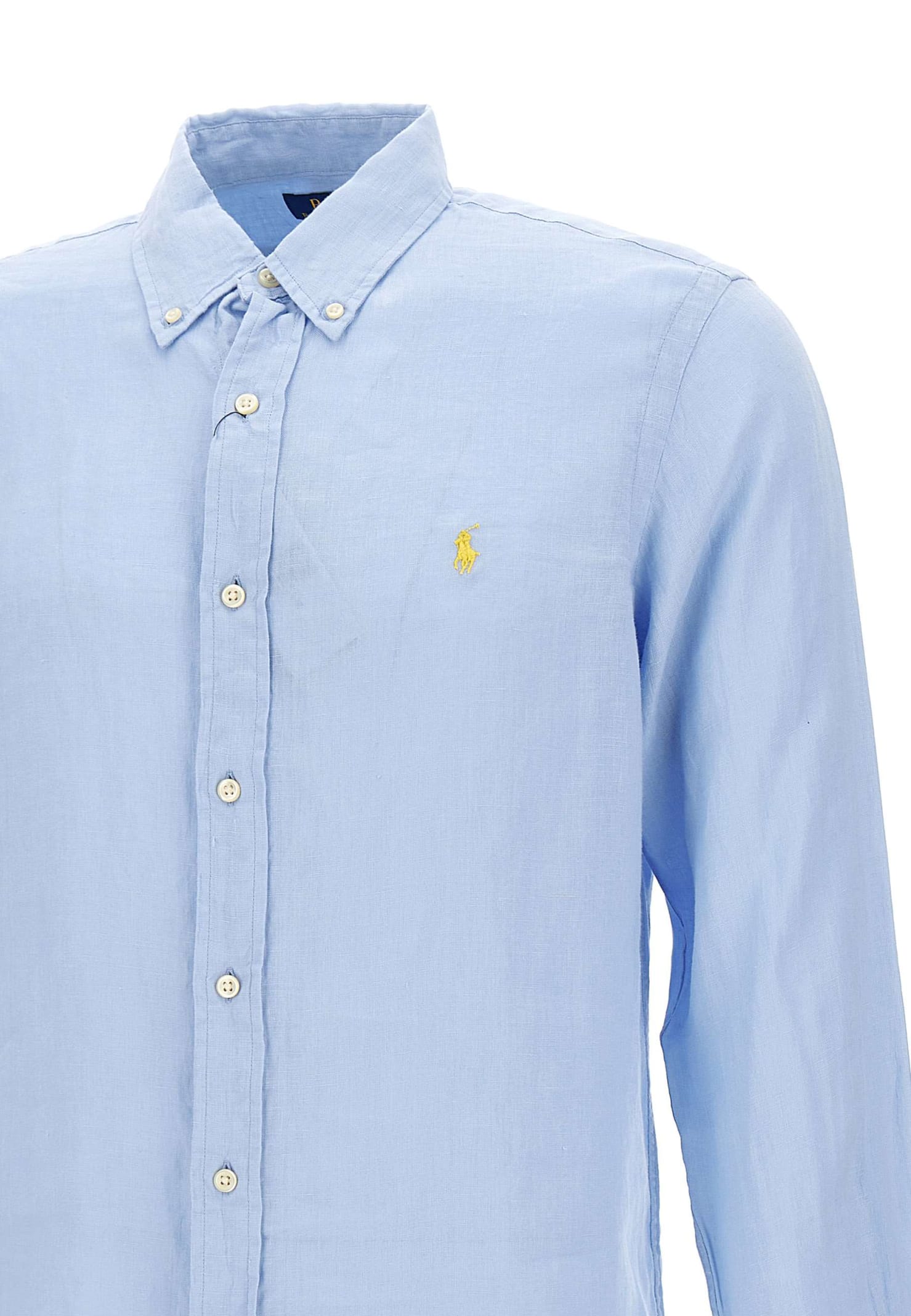 Shop Polo Ralph Lauren Classics Linen Shirt In Light Blue