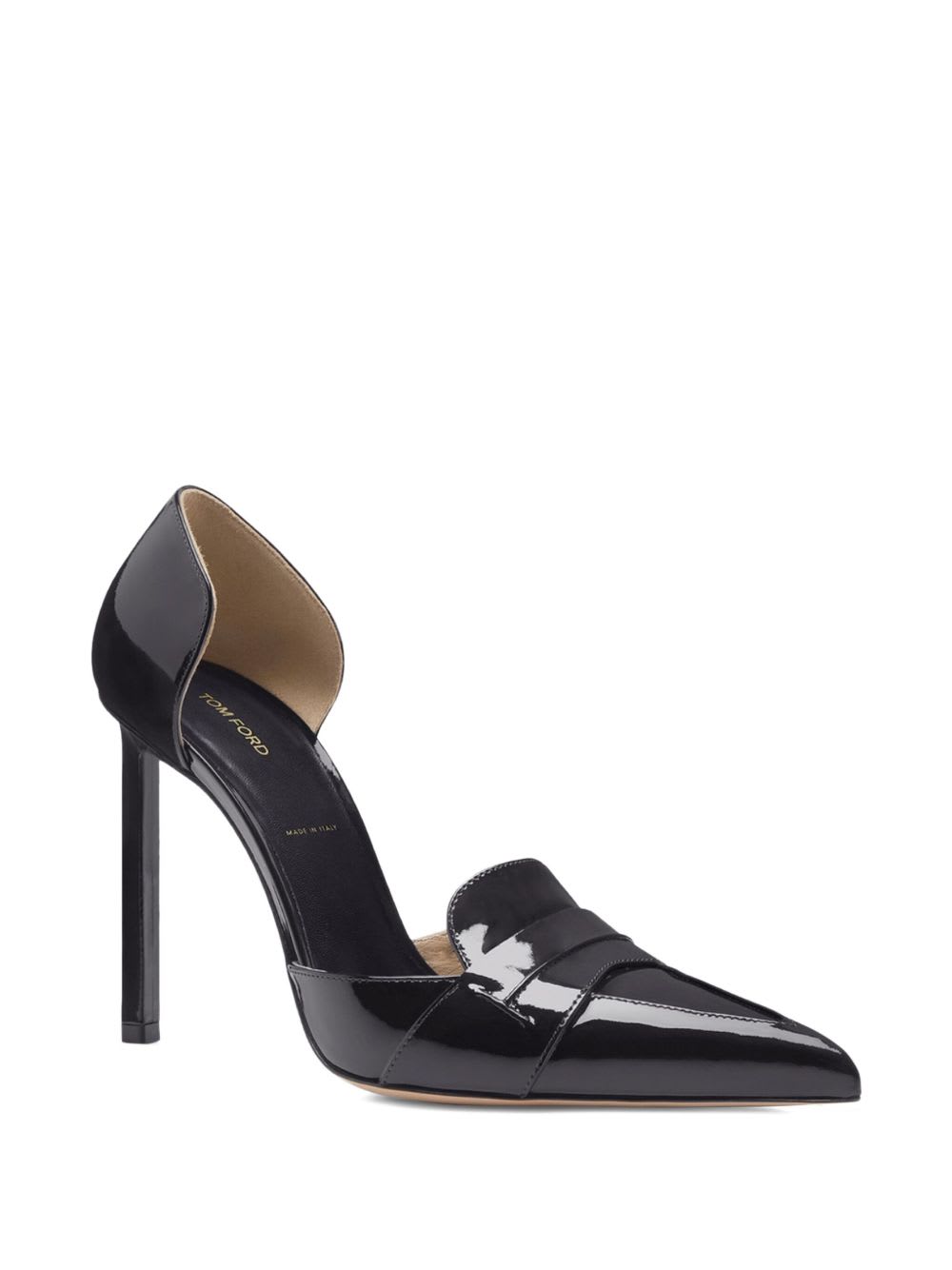 Tom Ford Glossy Pointed Toe Patent Leather Pumps In Black