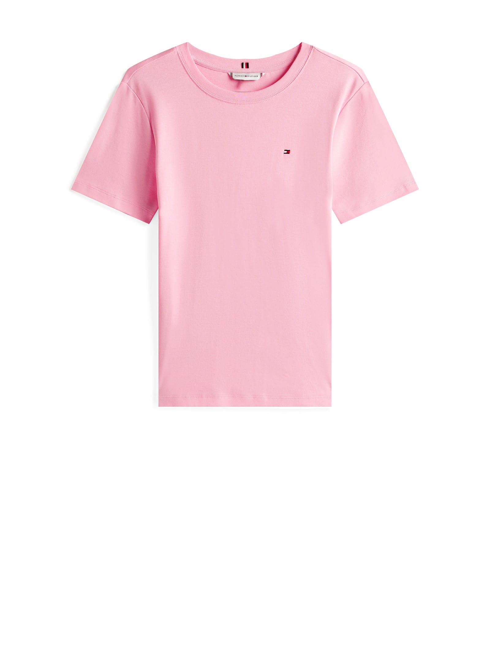 Tommy Hilfiger Embroidered-logo Cotton T-shirt In Pink