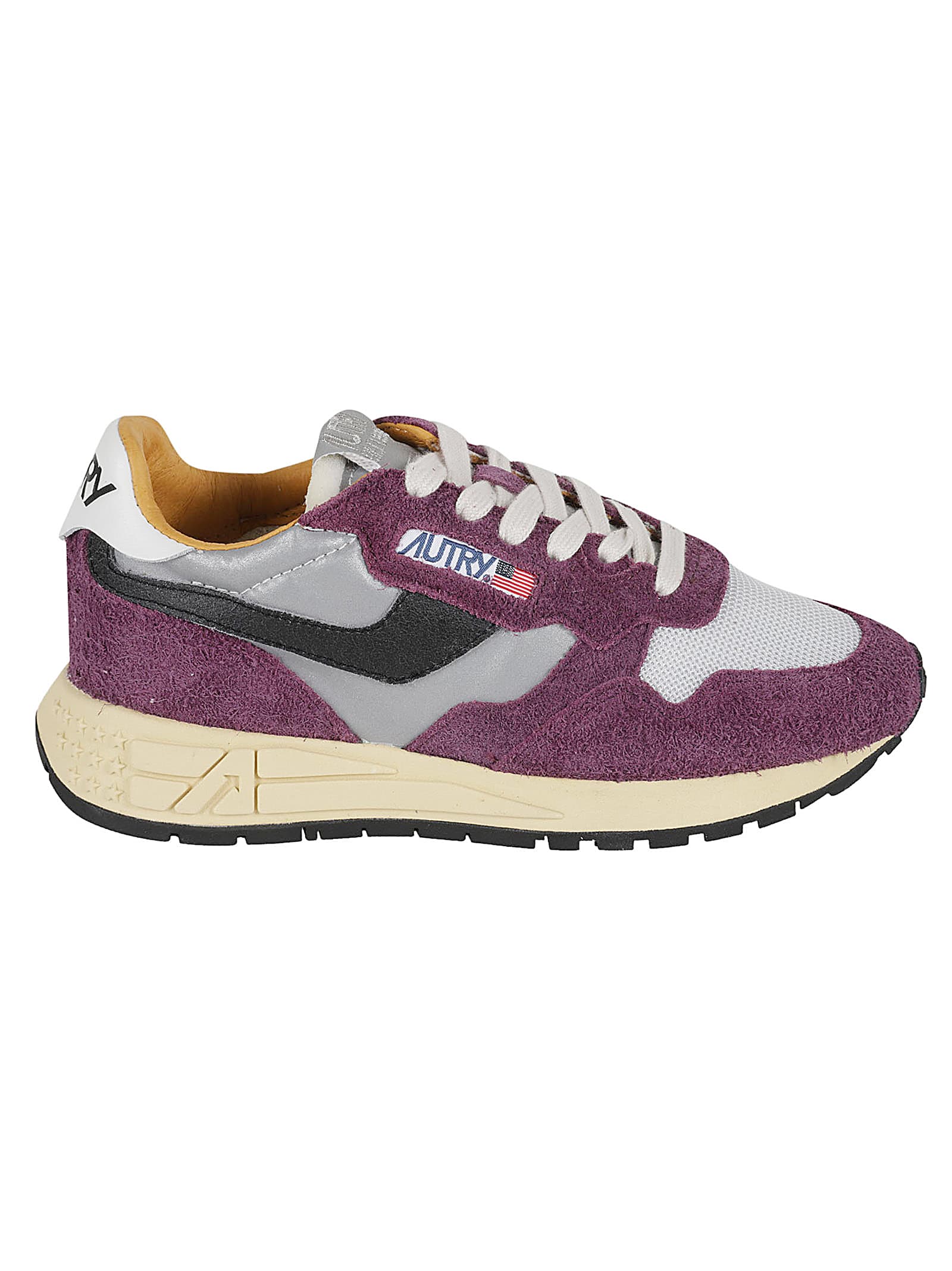 Shop Autry Reelwind Low Sneakers In Barolo/silver