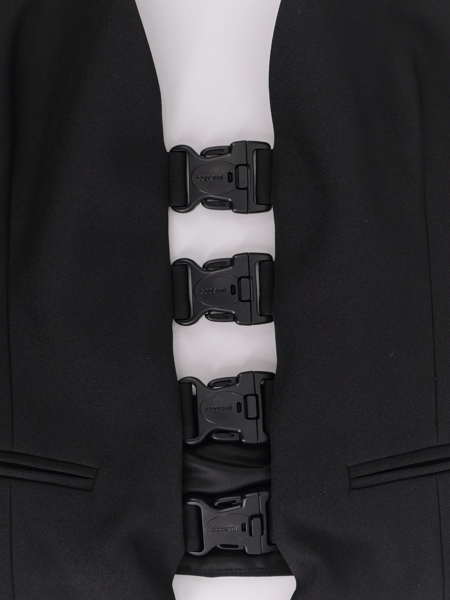 Coperni Women Multi Bukle Waistcoat Satin Vest In Black