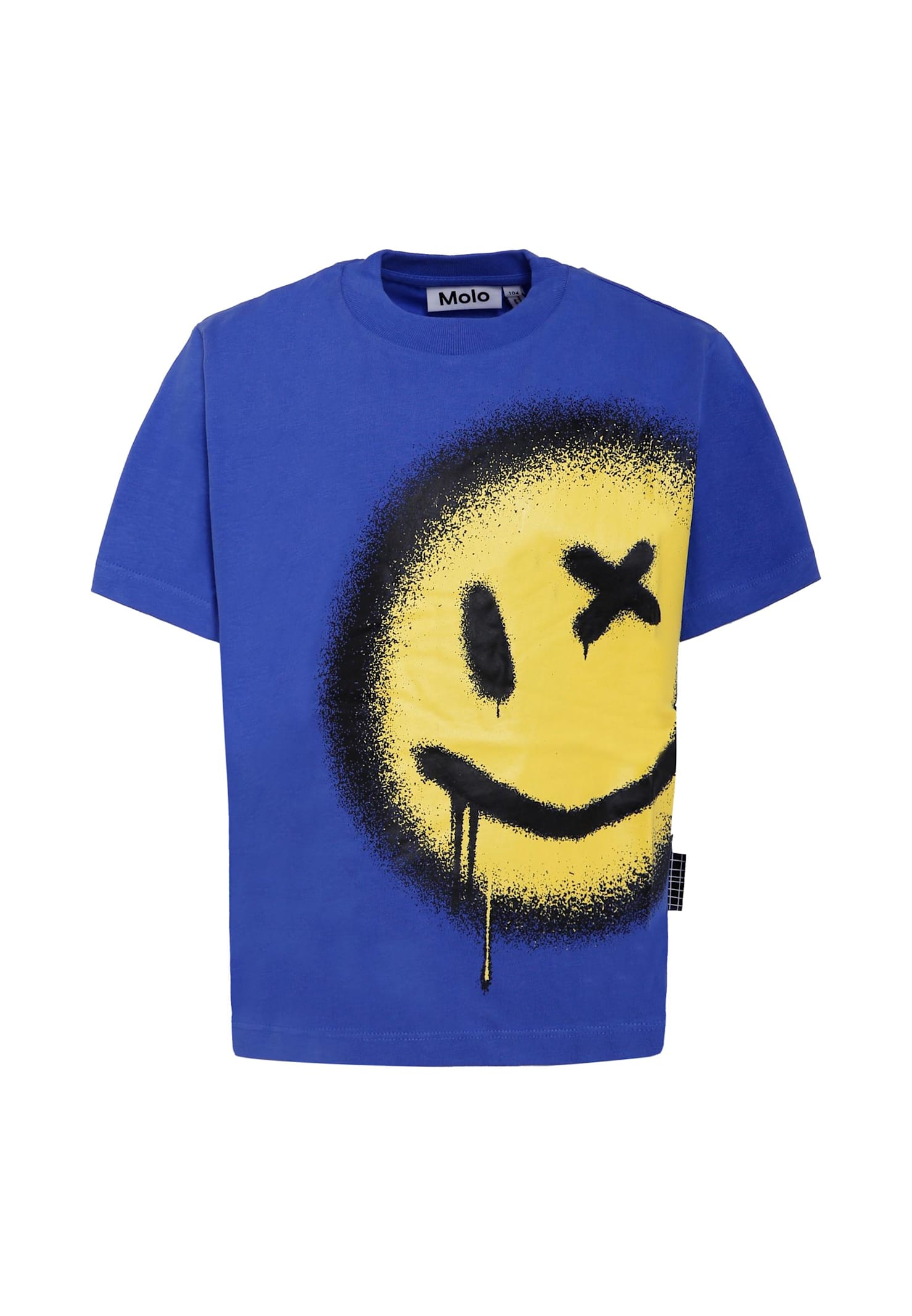 Molo Blue T-shirt For Boy With Smiley In Blue