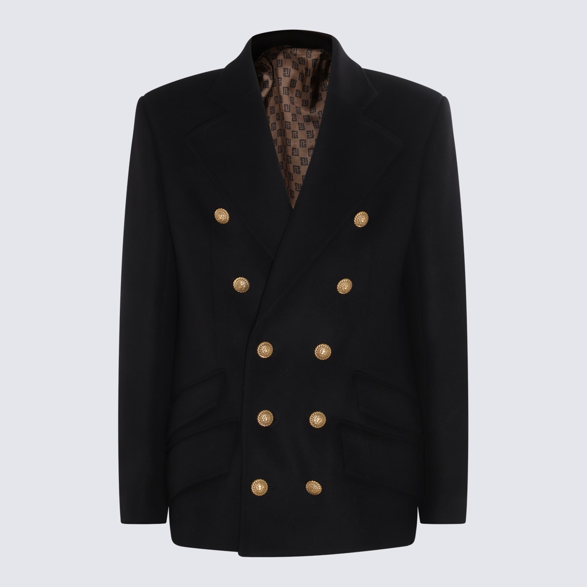Shop Balmain Black Coat