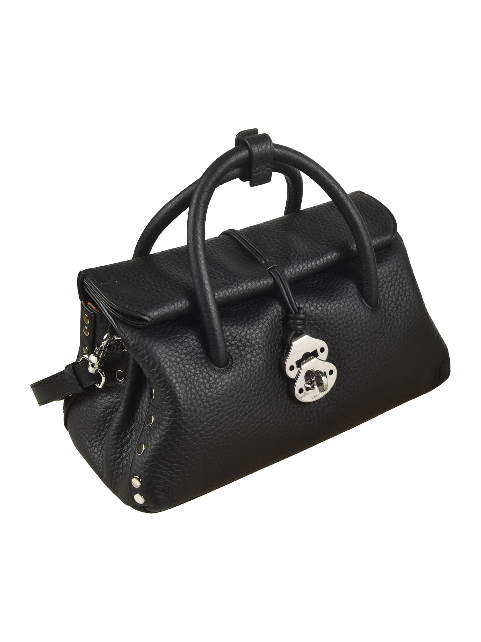 Zanellato Small Dotta Leather Top Handle Bag In Black