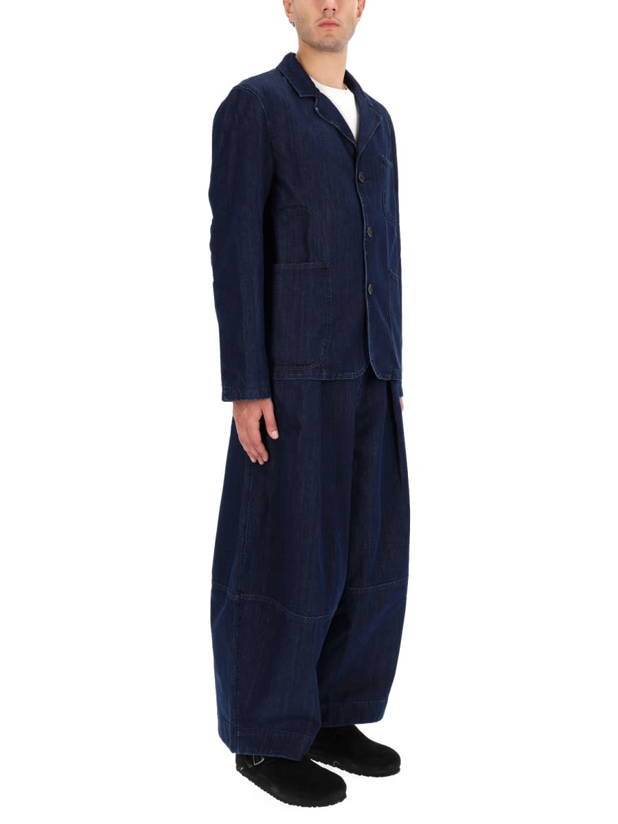 Ymc You Must Create Notched Lapel Long Sleeve Jacket With Pockets In Blue