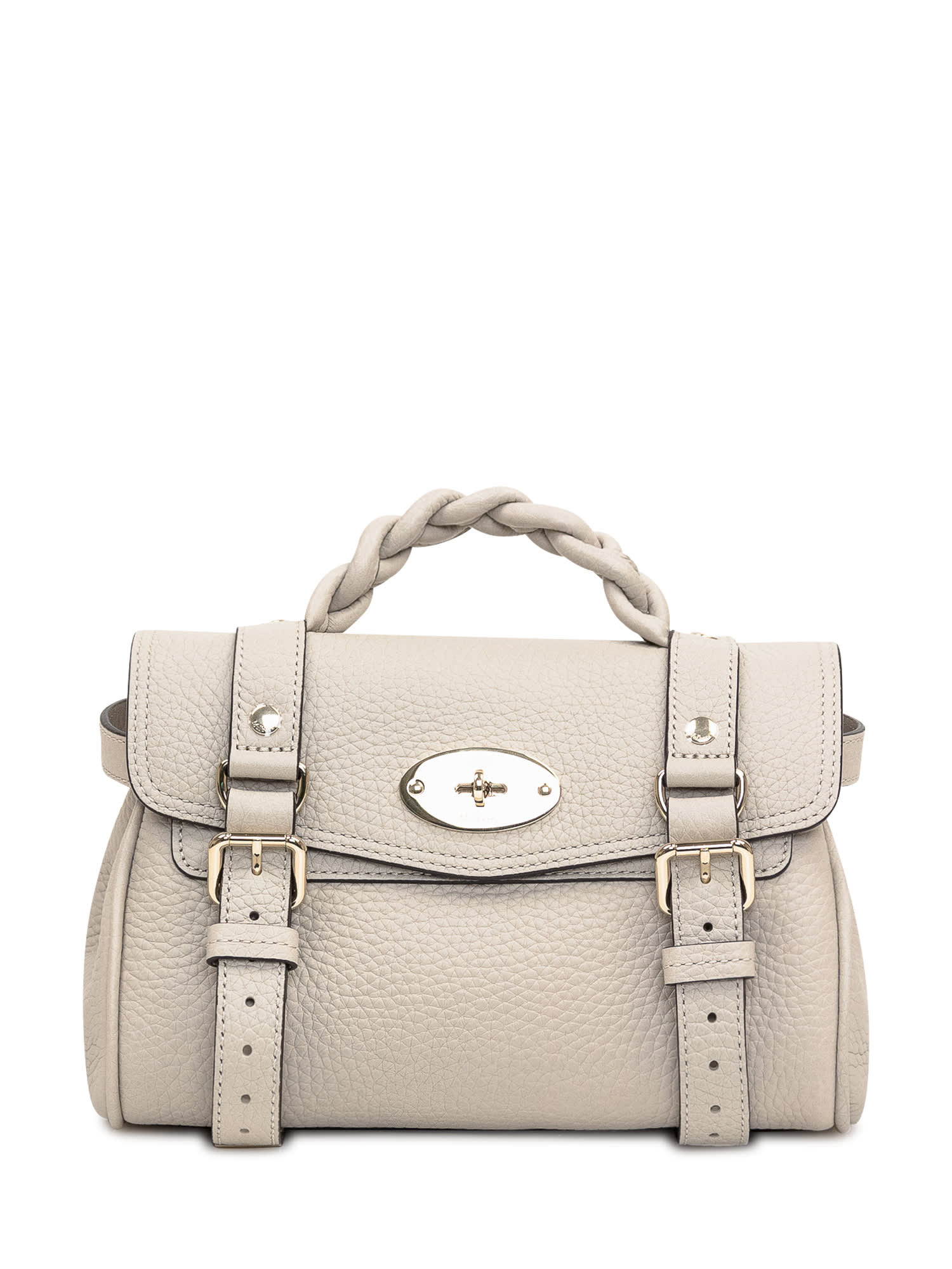 Shop Mulberry Mini Bag Alexa Heavy Grain In Chalk