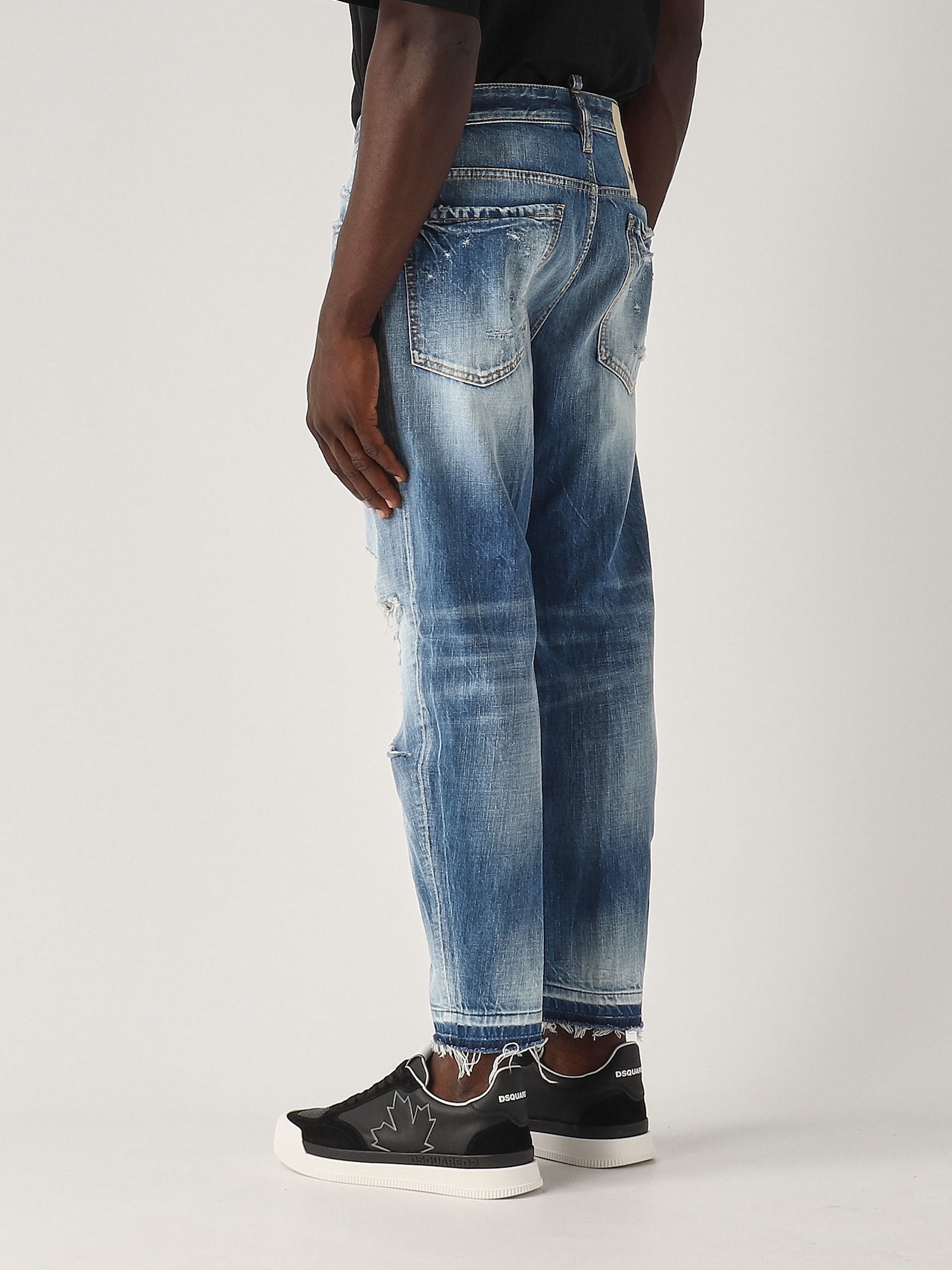 Shop Dsquared2 Pantalone 5 Tasche Trousers In Denim Medio